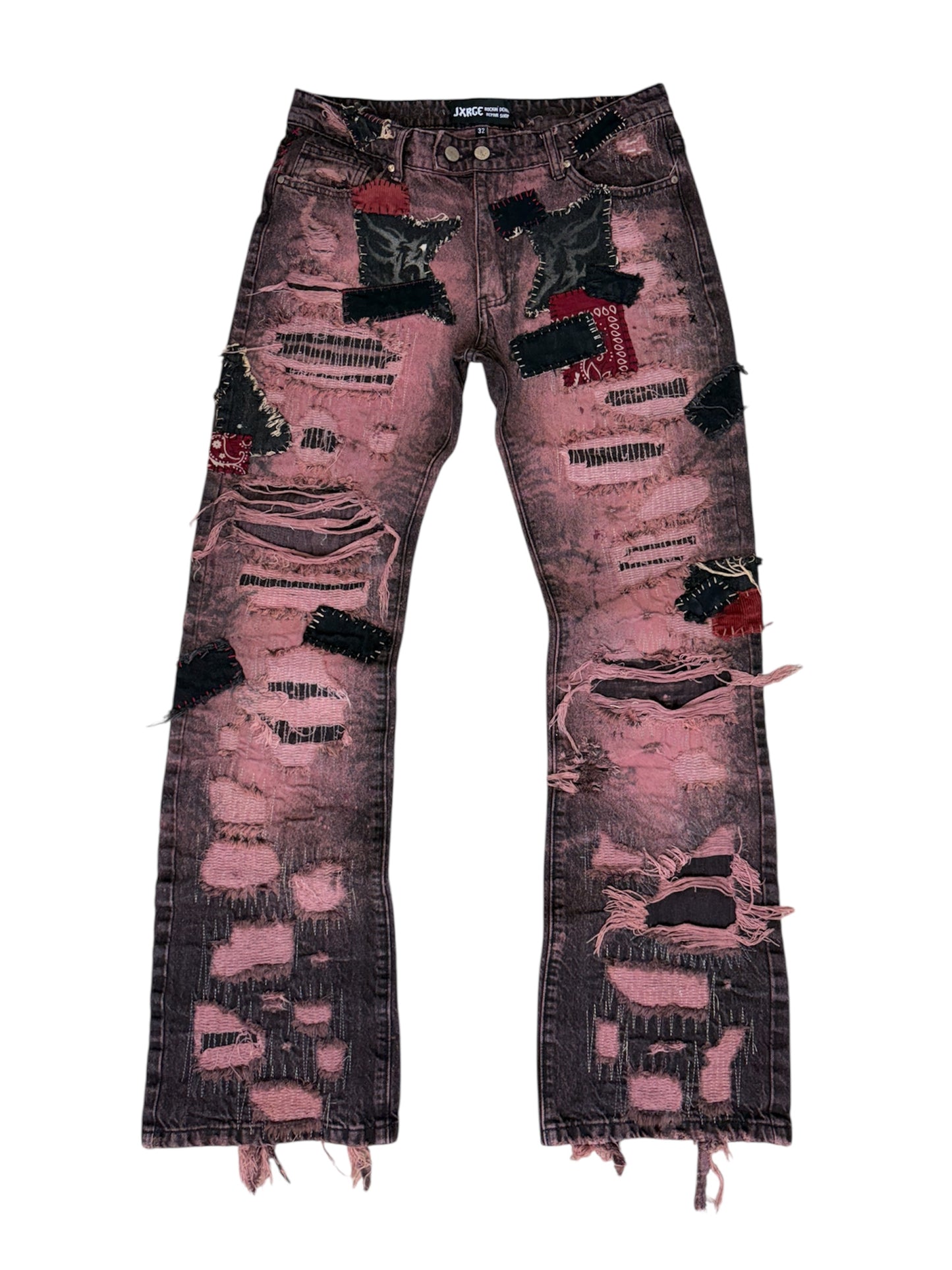 Moto Overdye Patchwork Denim- 32
