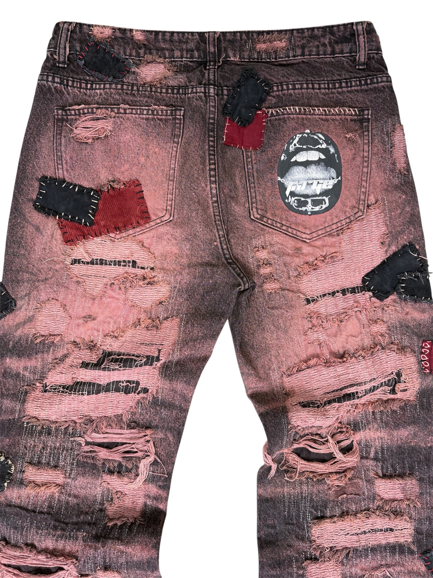 Moto Overdye Patchwork Denim- 32
