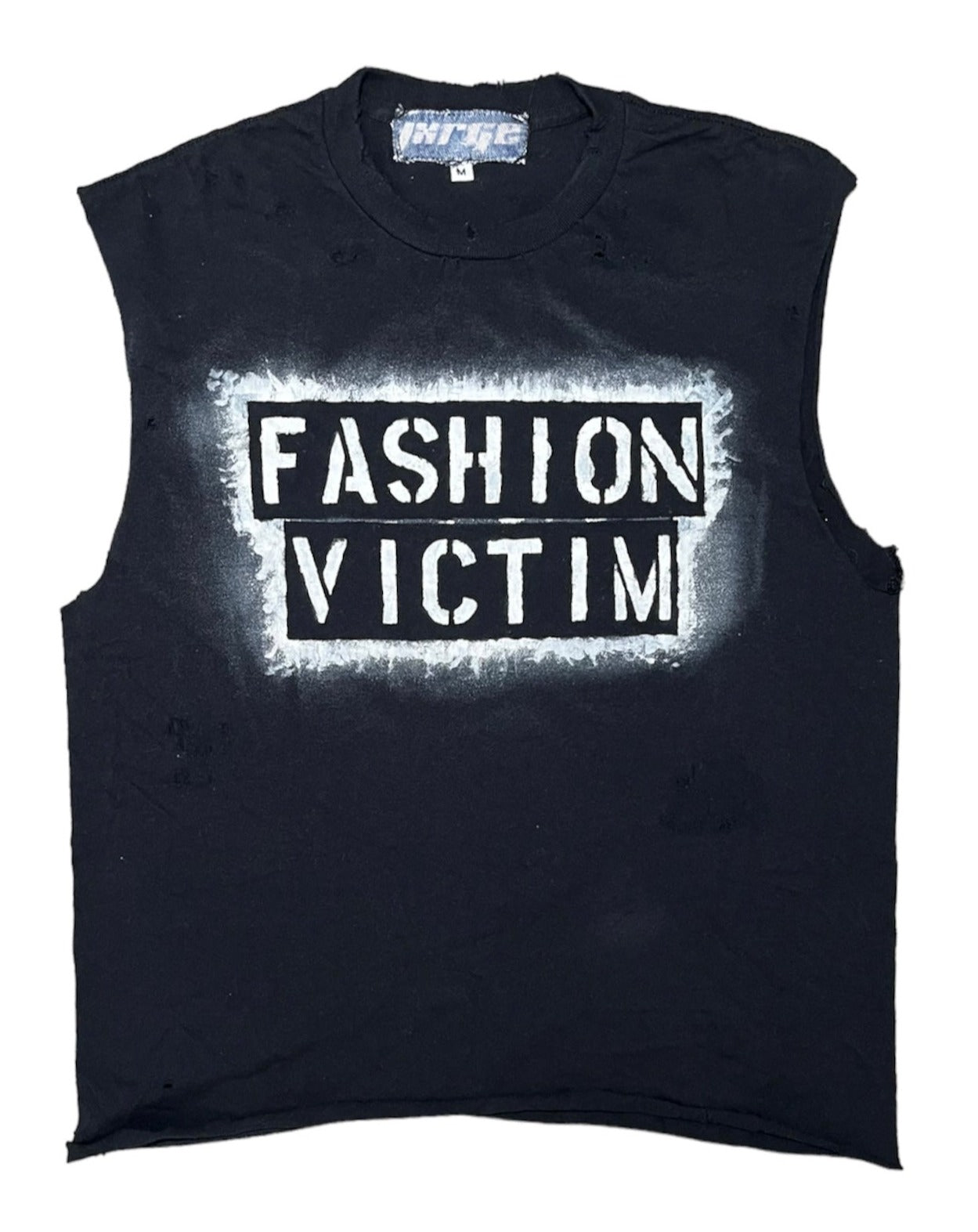 Fashion Victim Distressed Cropped Tank