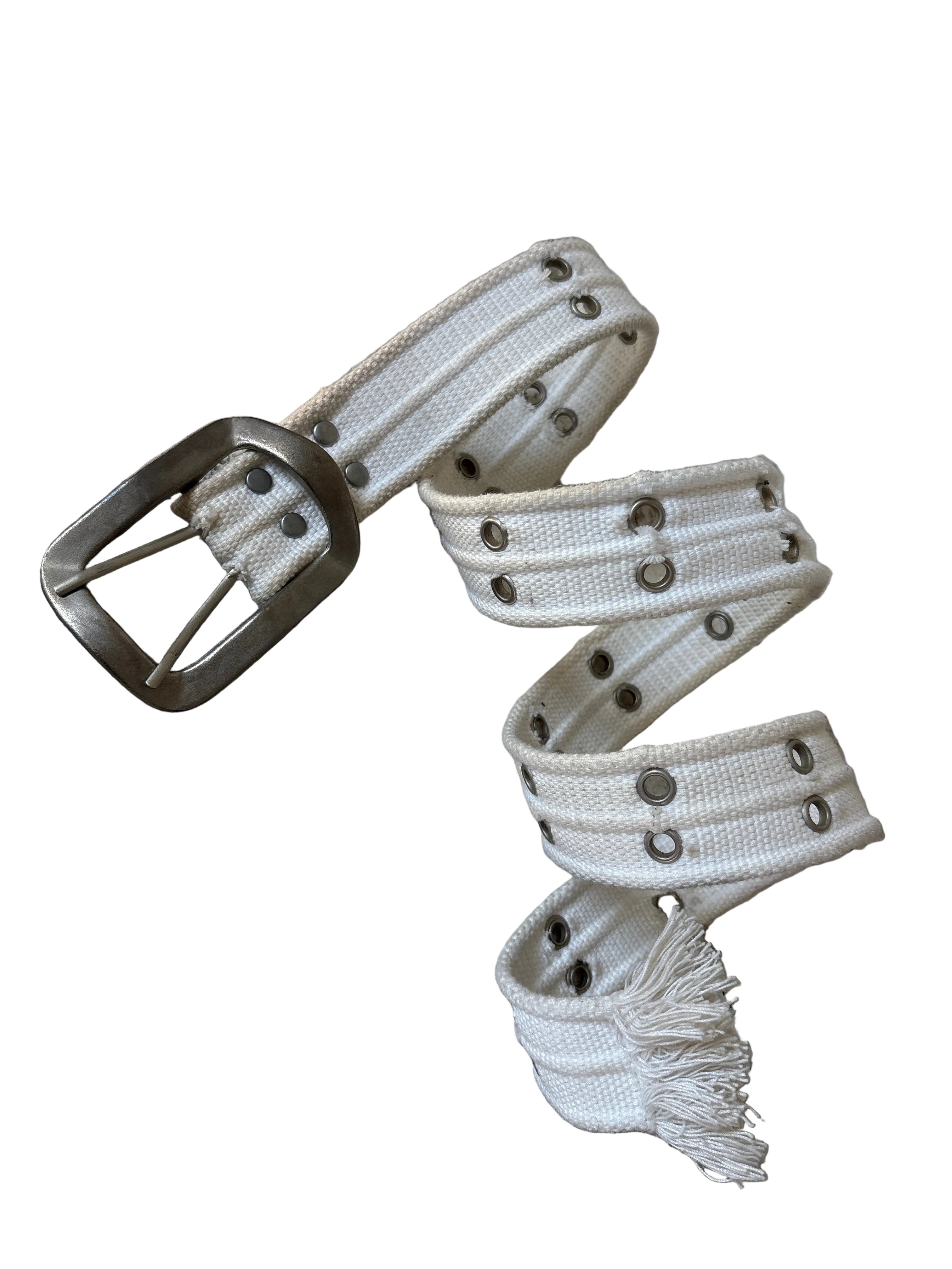 Dusty Eyelet White Belt-