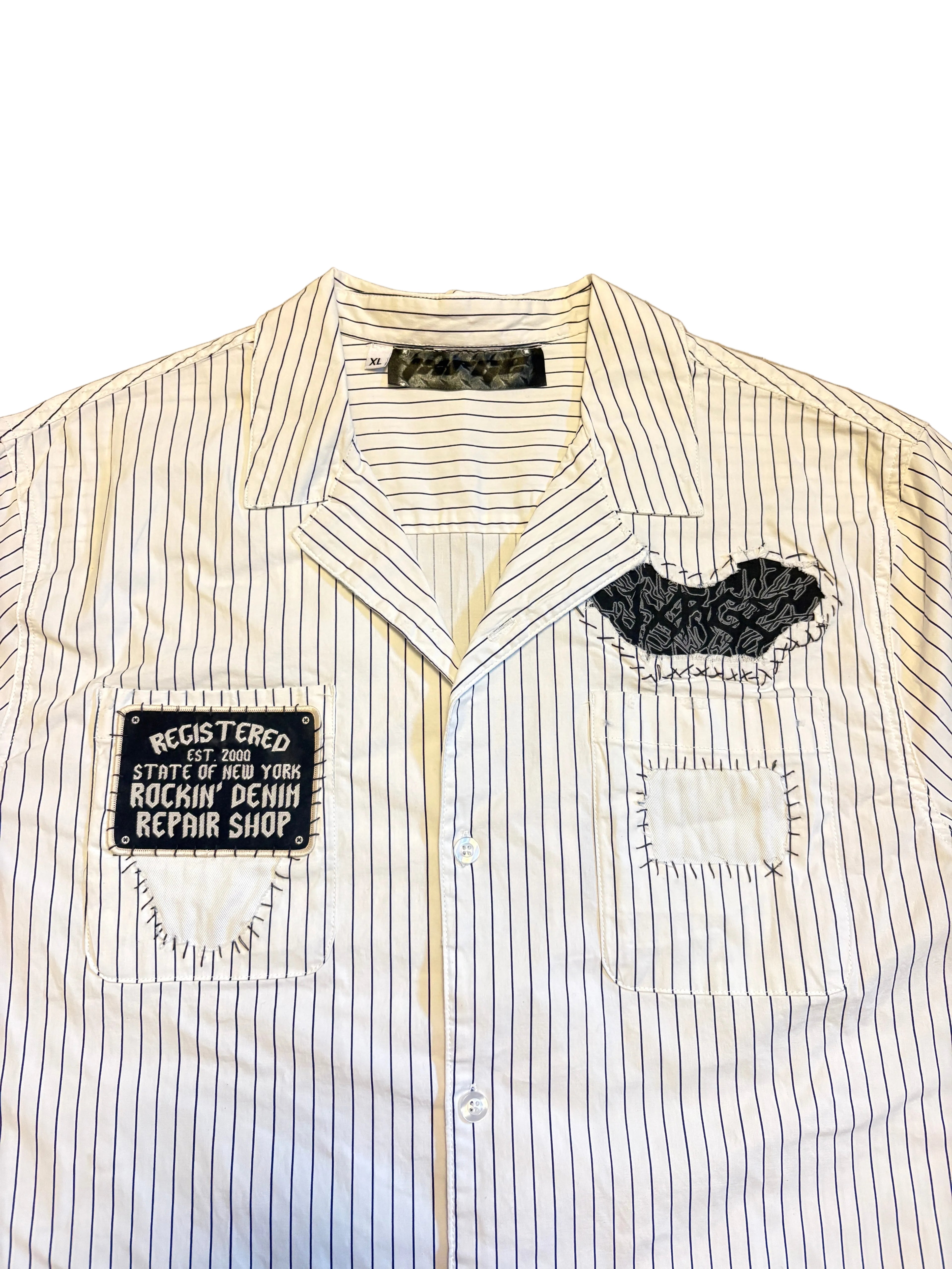 Mechanic Patchwork Button Down- XL