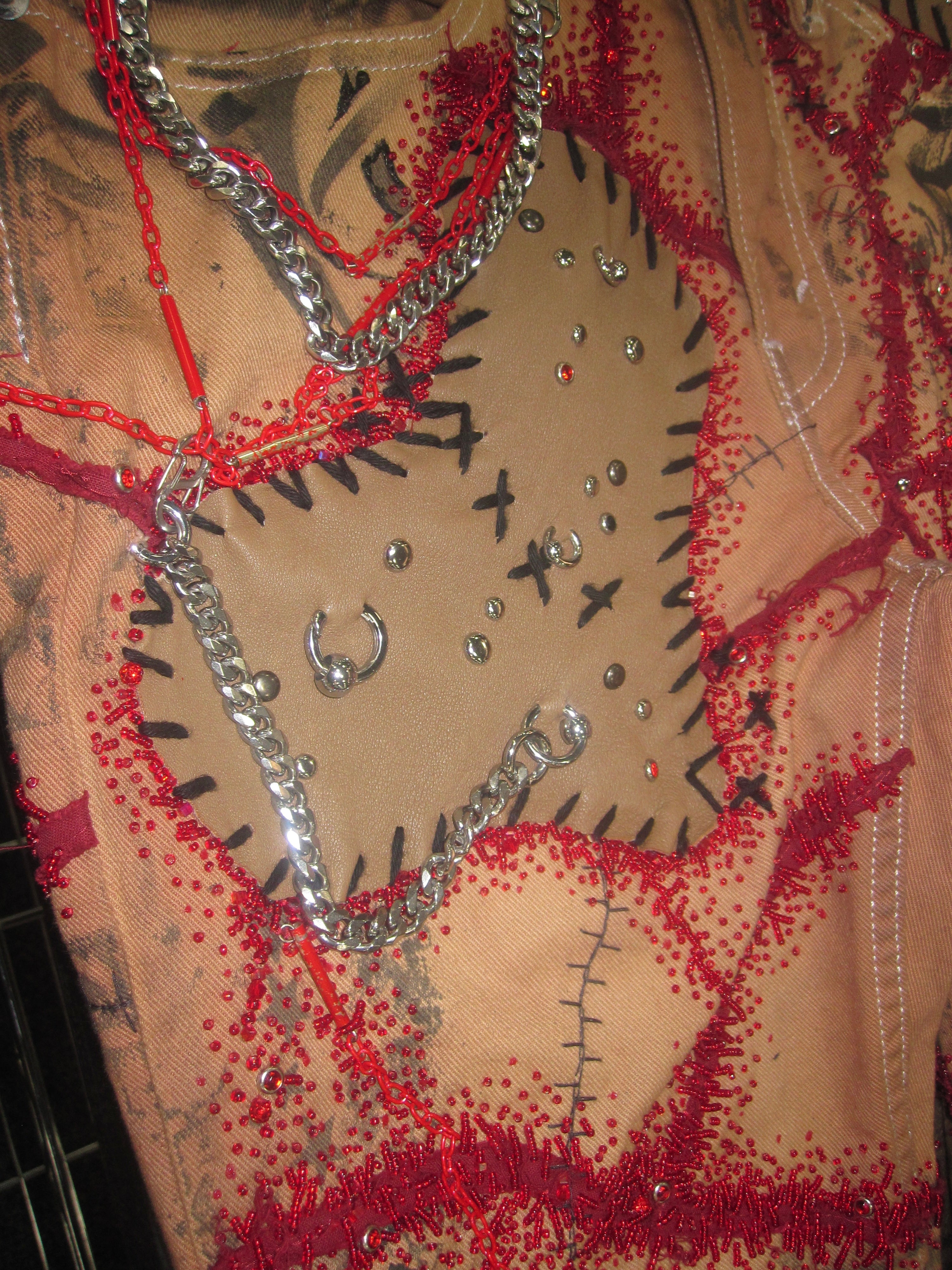 Body Modification Beaded Denim- 31