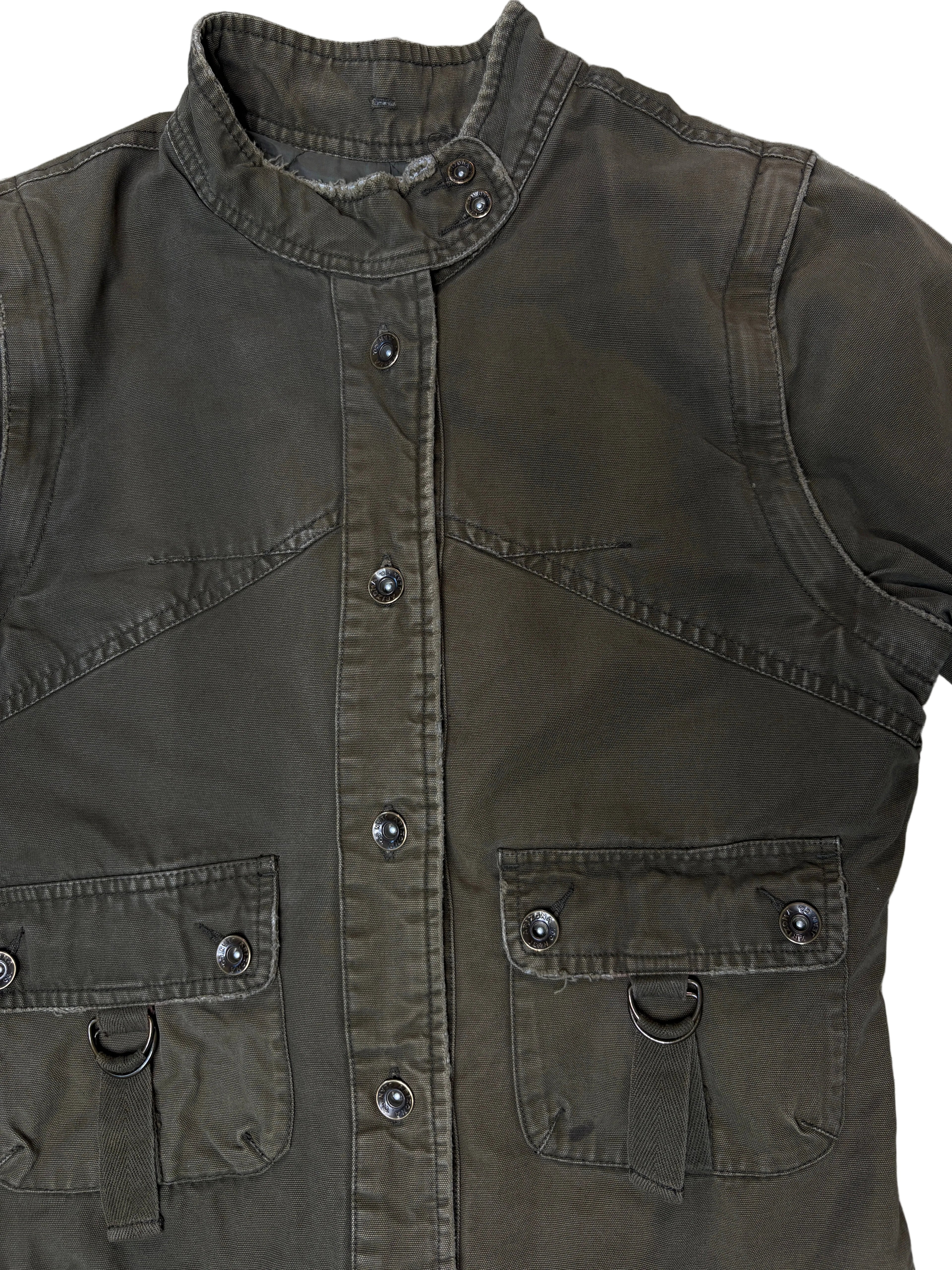 Military Inspired Canvas Jacket- M