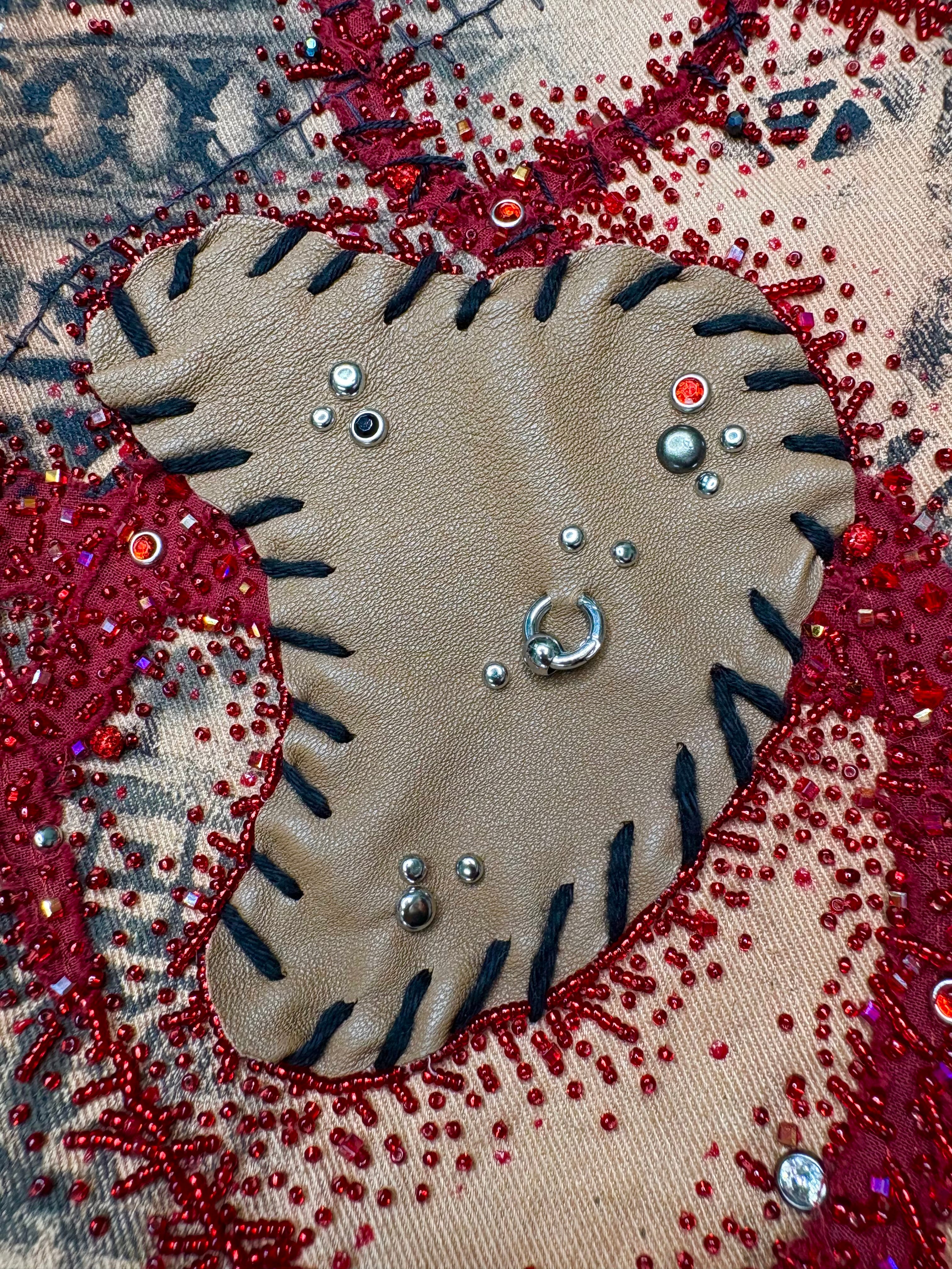 Body Modification Beaded Denim- 31