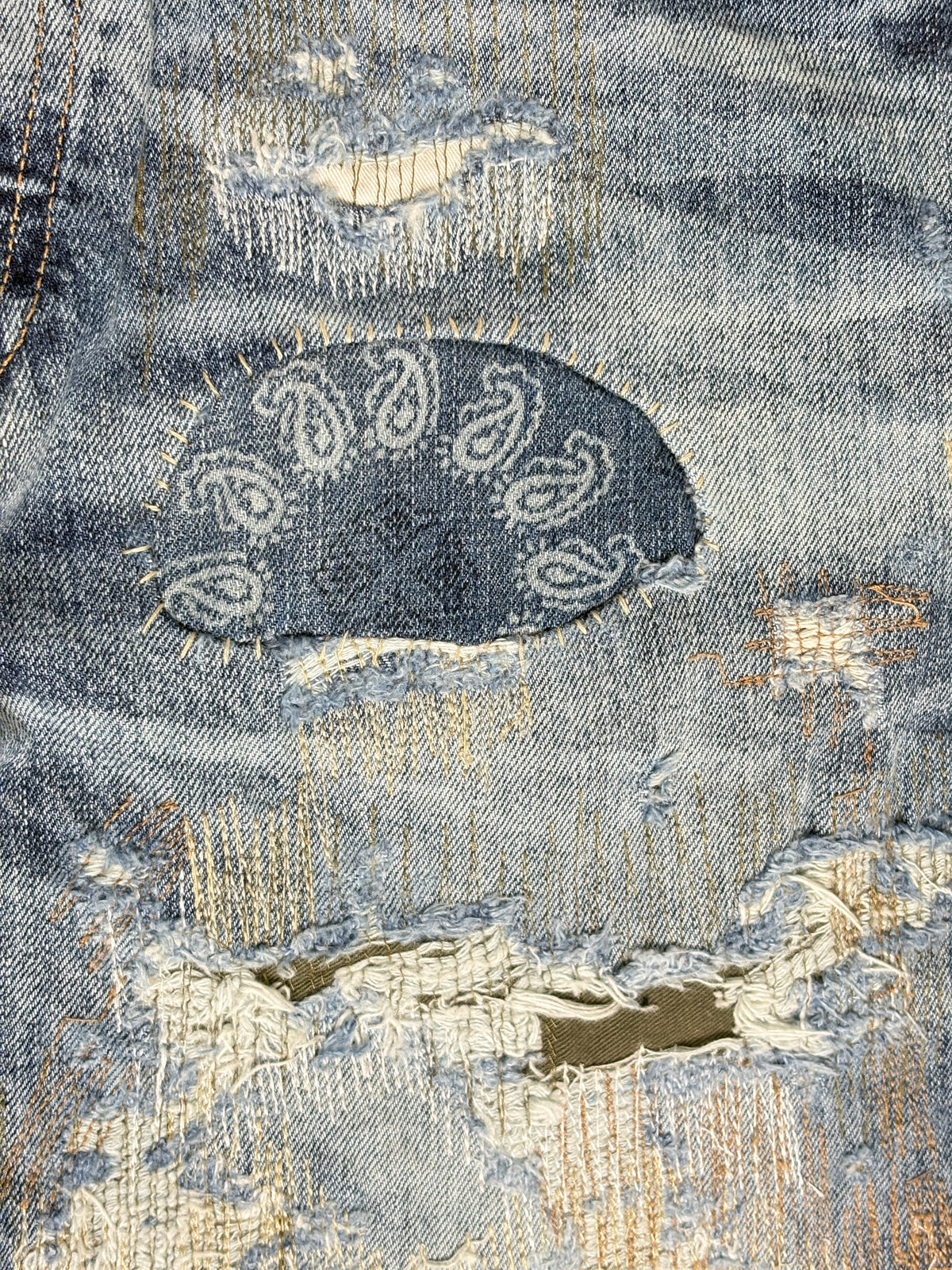 Filigree Patchwork Bootcut Denim- 32