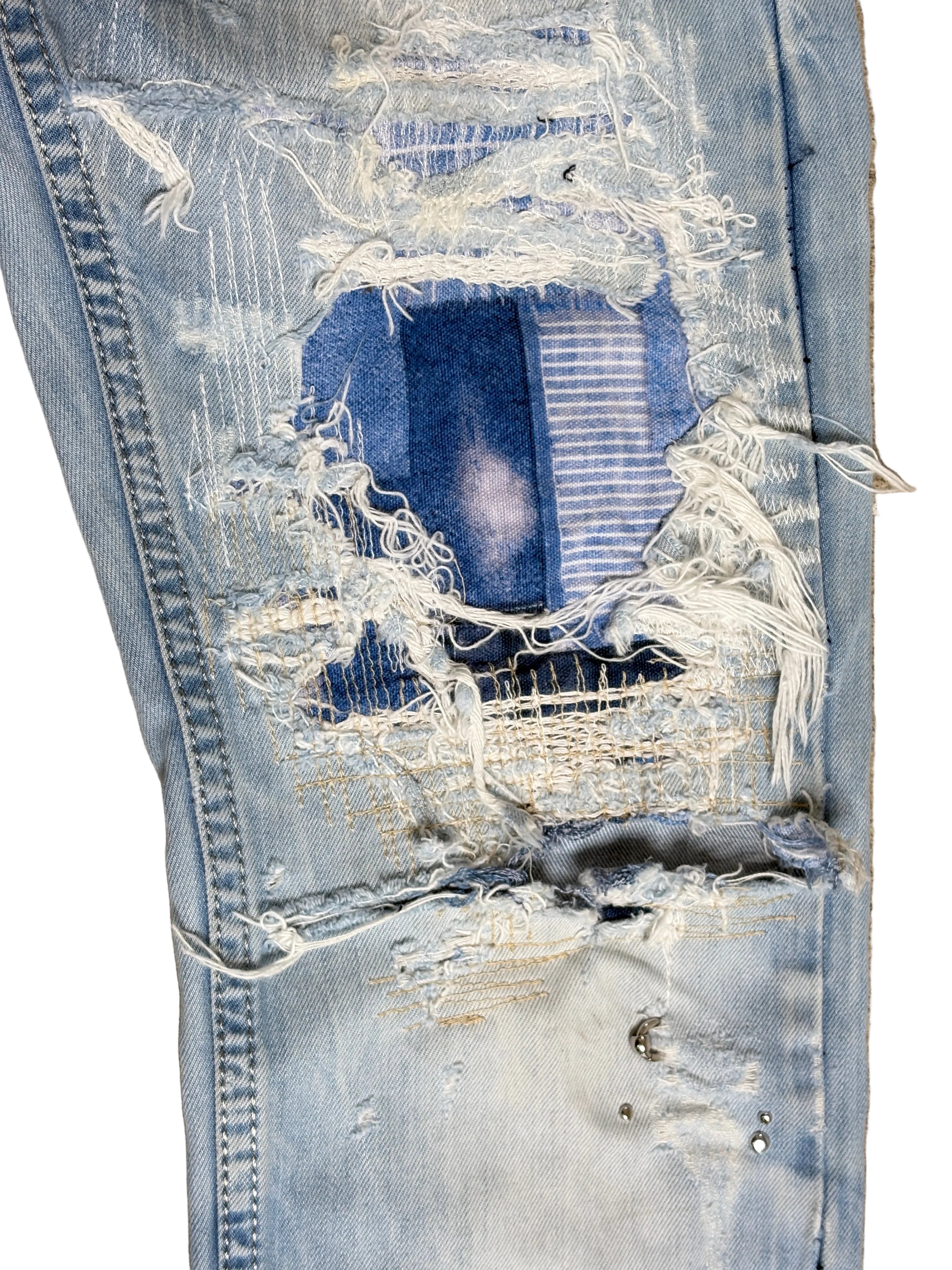 Pierced Repair Skinny Denim- 28