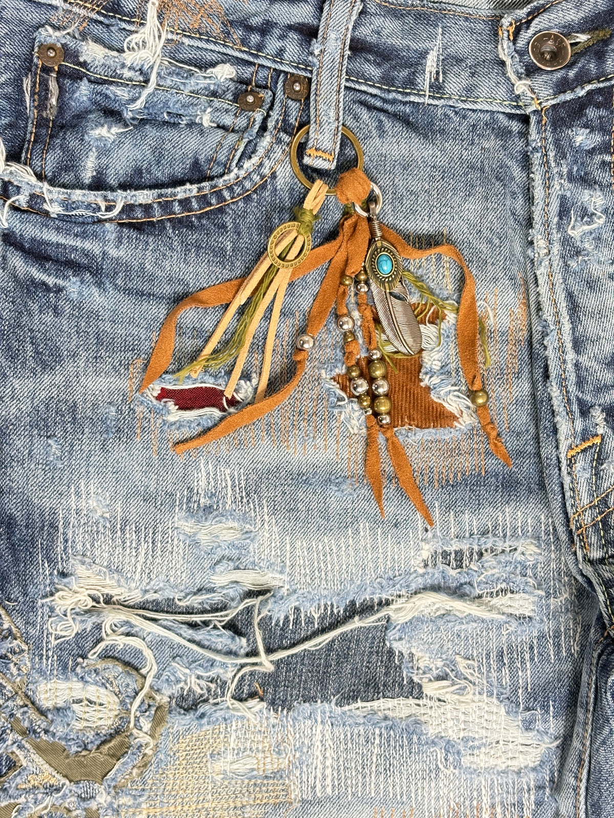 Filigree Patchwork Bootcut Denim- 32