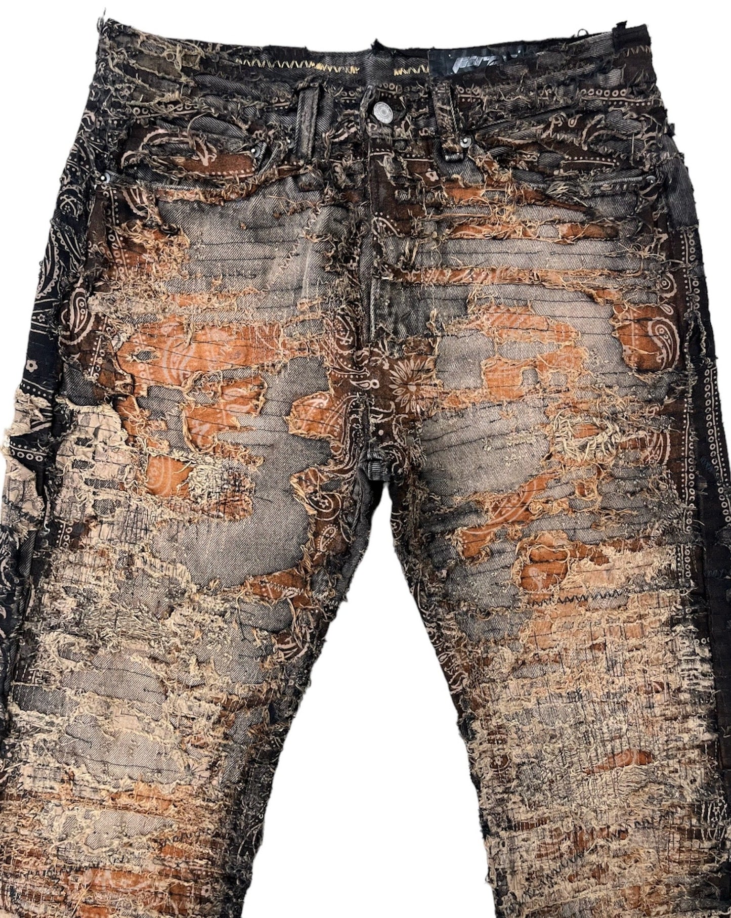 Rust Boro Paisley Flares- 32