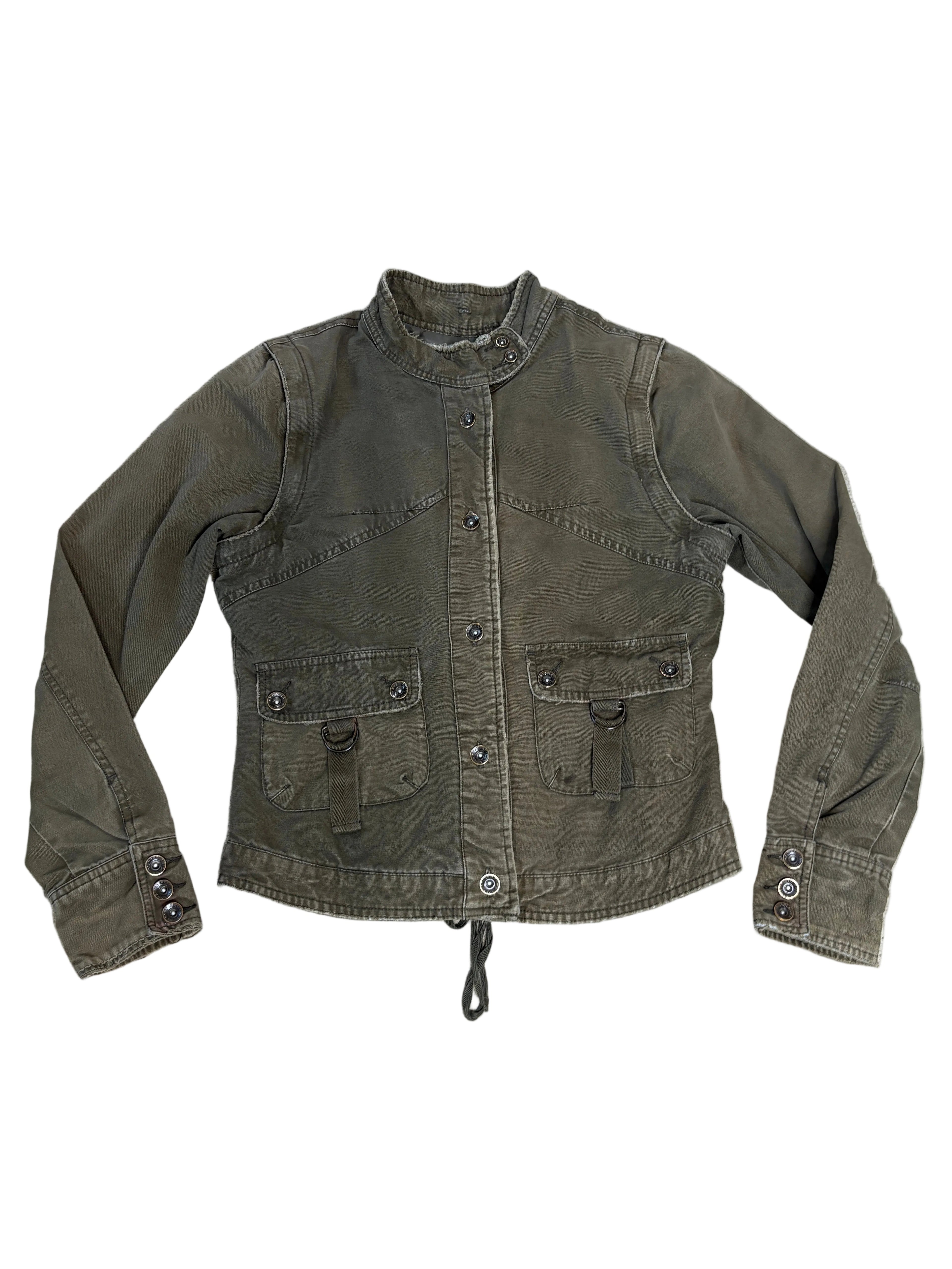 Military Inspired Canvas Jacket- M