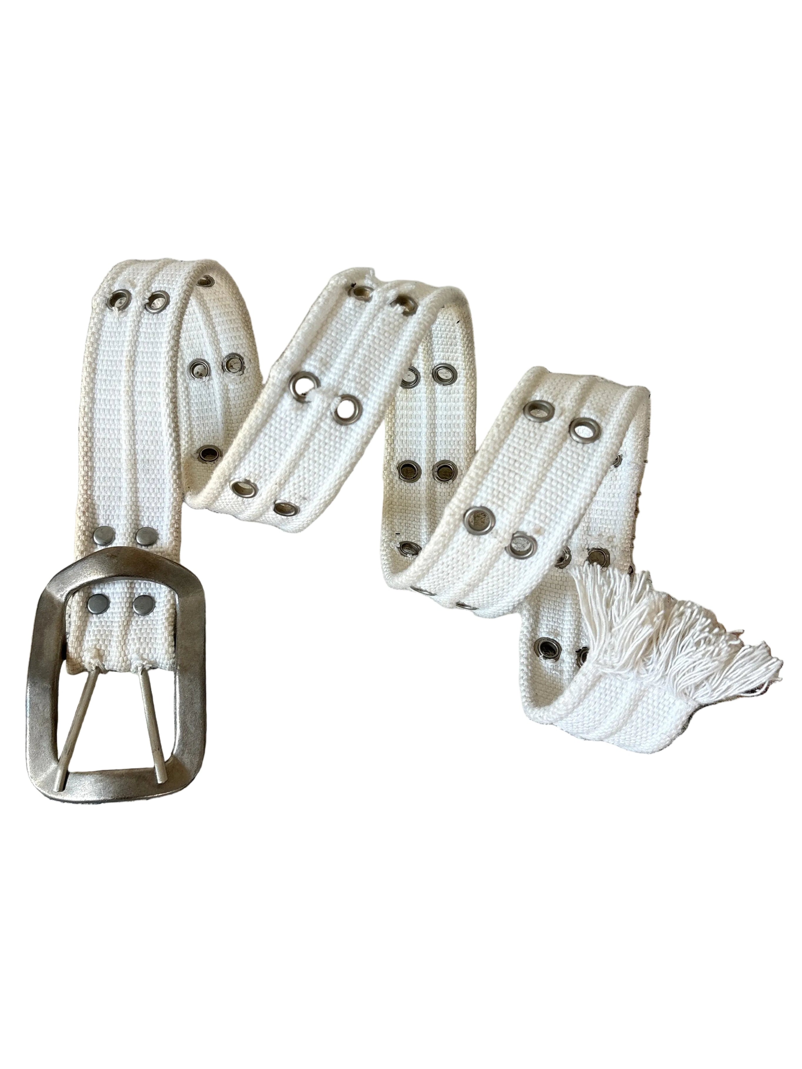 Dusty Eyelet White Belt-
