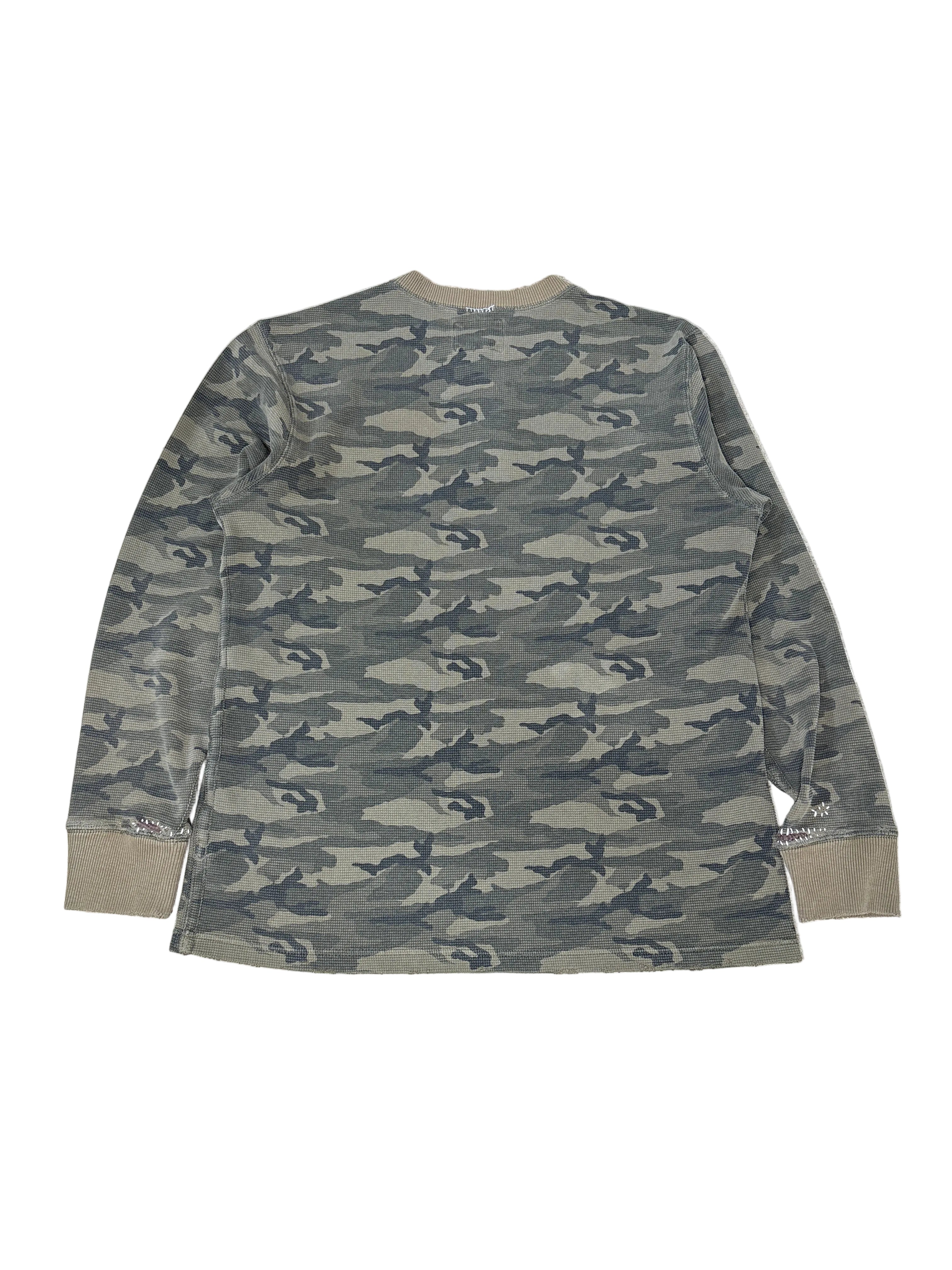 Camo Whipstitch Repair Henley- L
