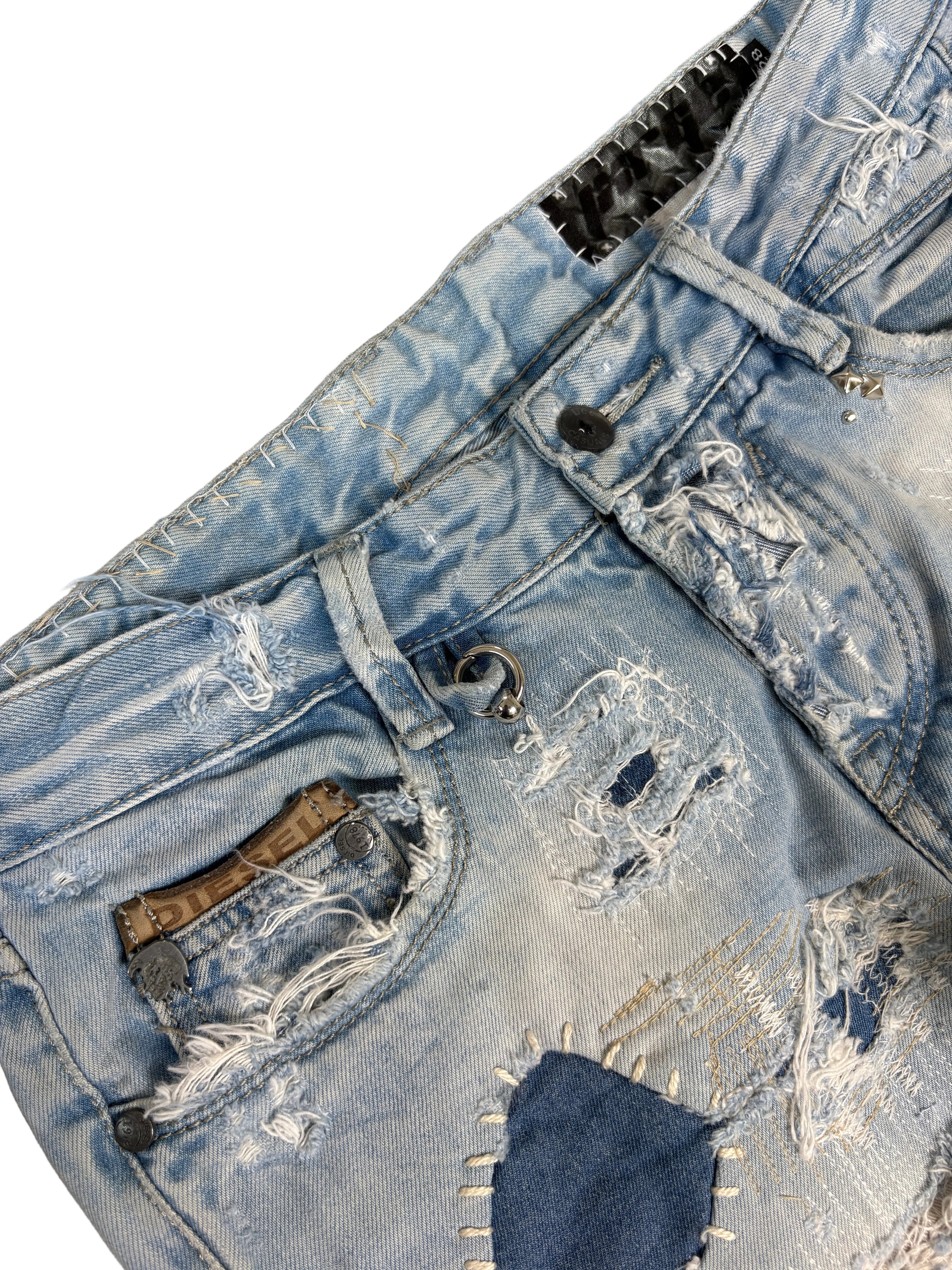 Pierced Repair Skinny Denim- 28