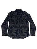 Grey & Black Camouflage Button-Up L