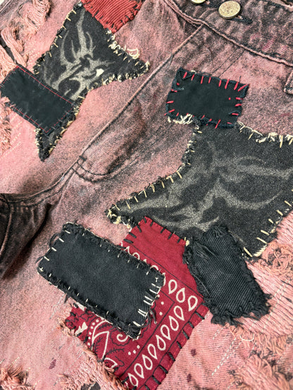 Moto Overdye Patchwork Denim- 32