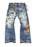 Filigree Patchwork Bootcut Denim- 32