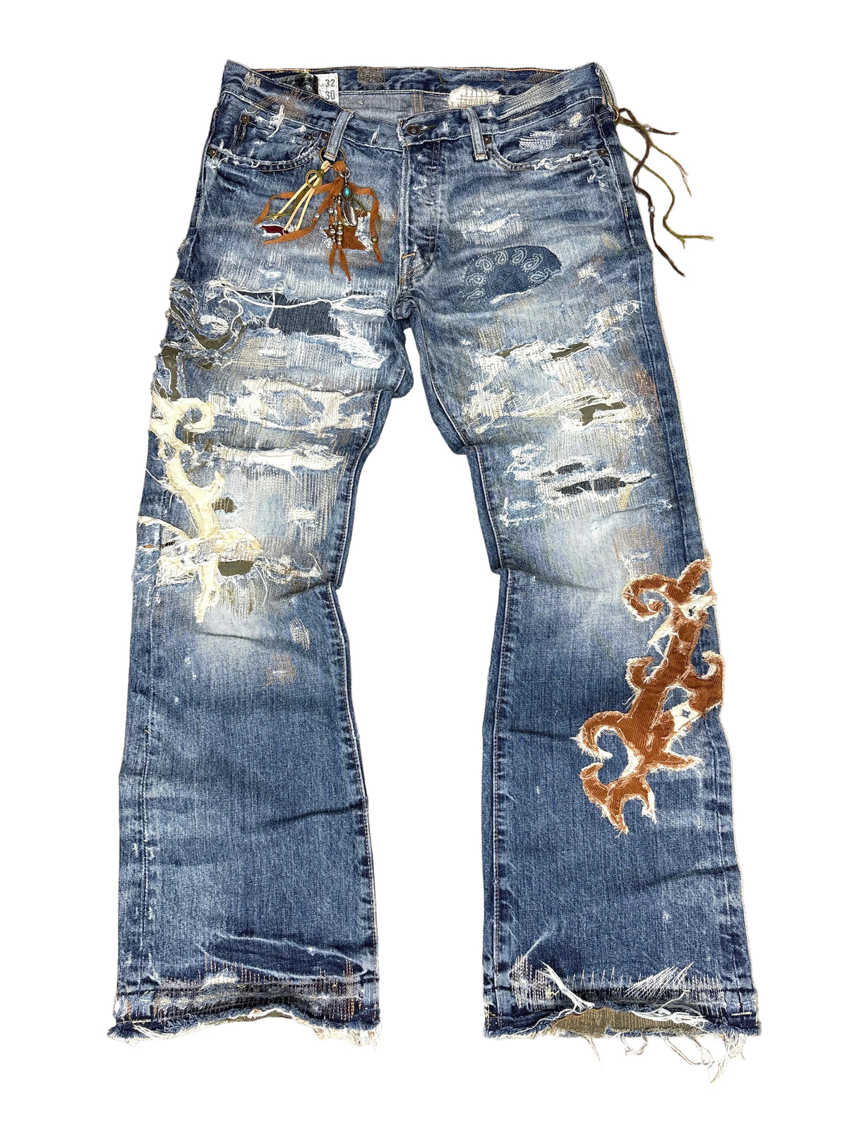 Filigree Patchwork Bootcut Denim- 32