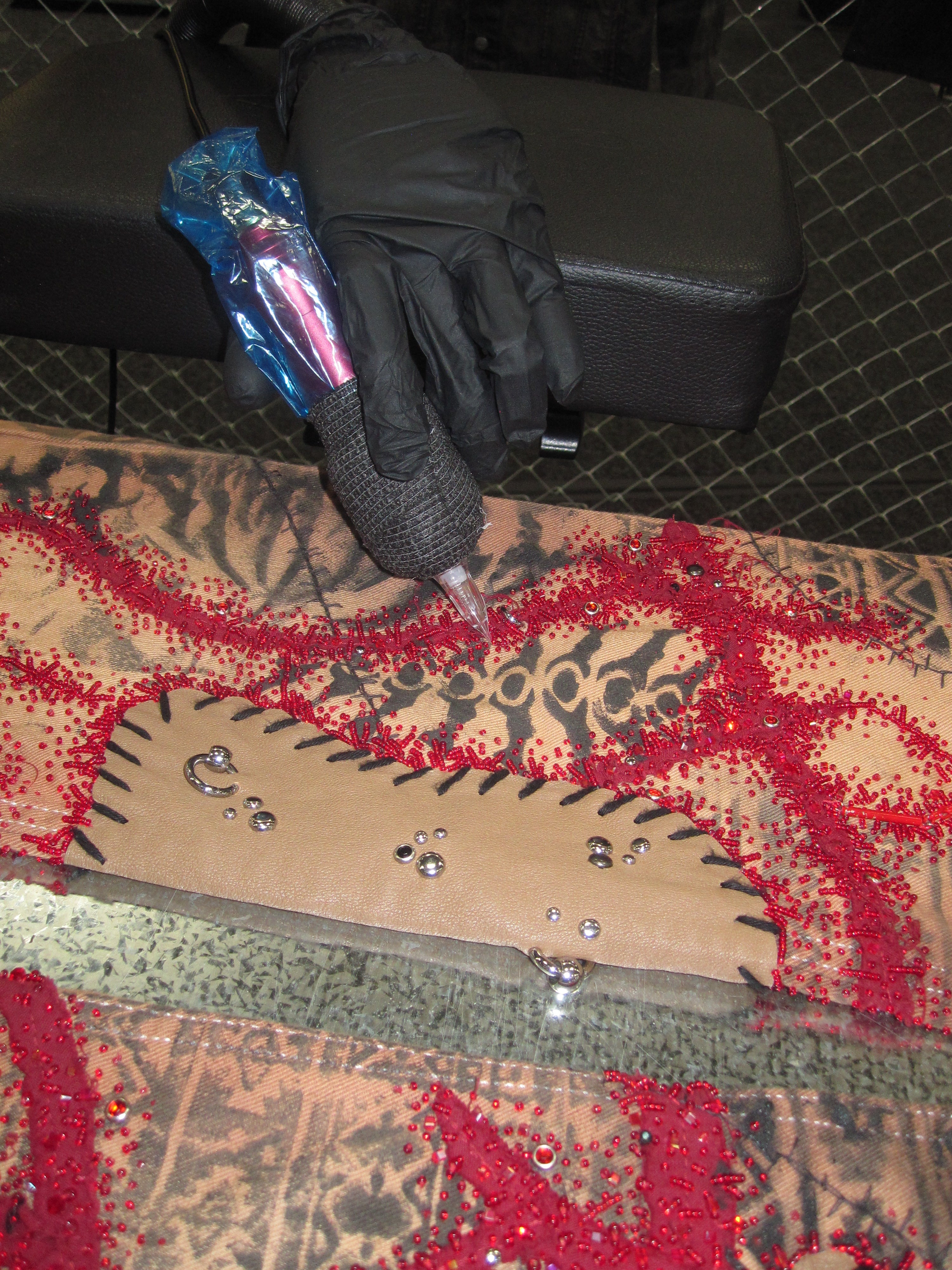 Body Modification Beaded Denim- 31