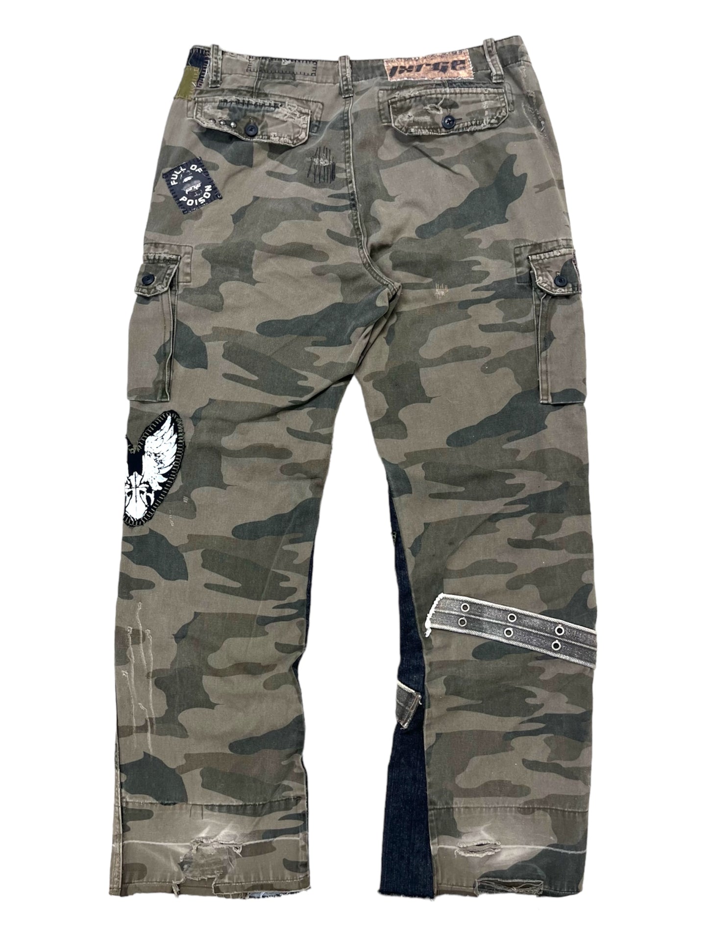 Patchwork Camo Cargos- 36