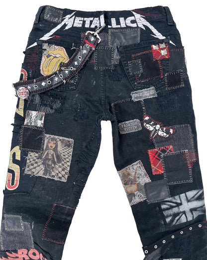 Rock N' Roll Patchwork Flares