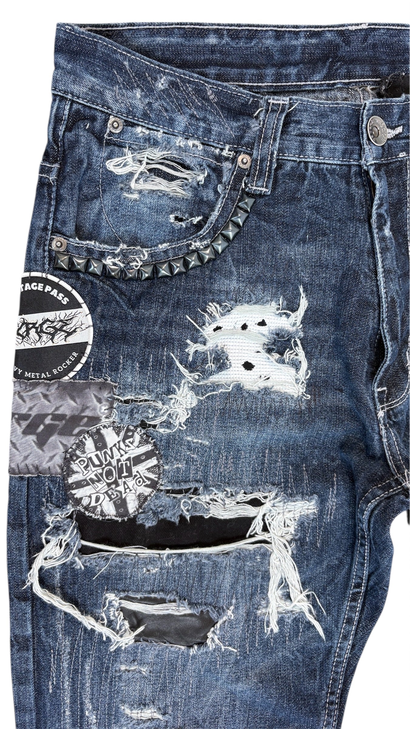 Graphic Patchwork Denim- 32