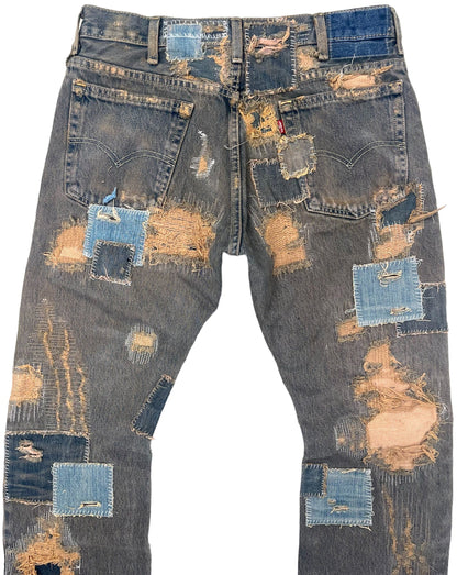 Aged Rustic Repair Jeans- 34