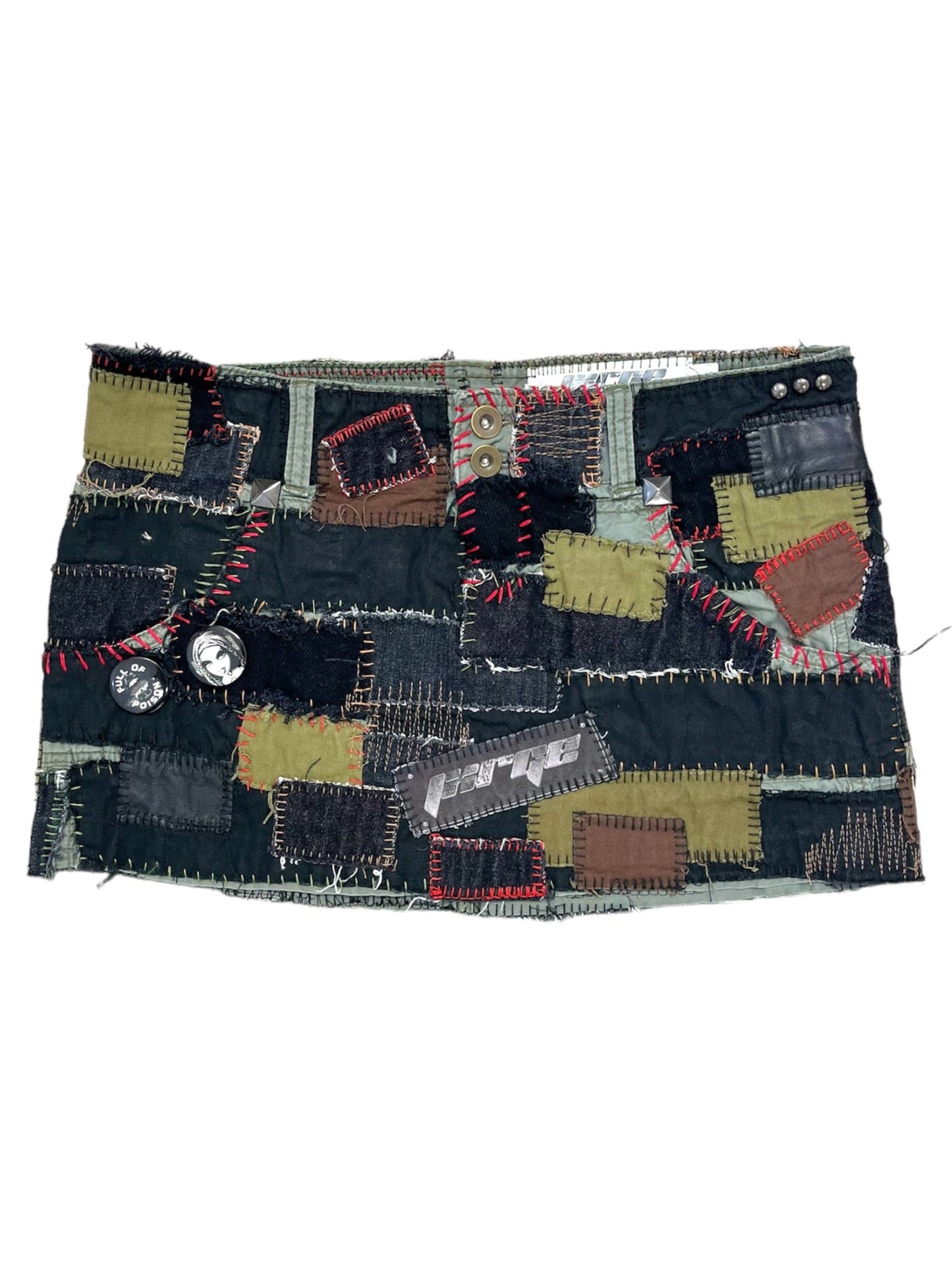 Patchwork Overload Mini Skirt- S