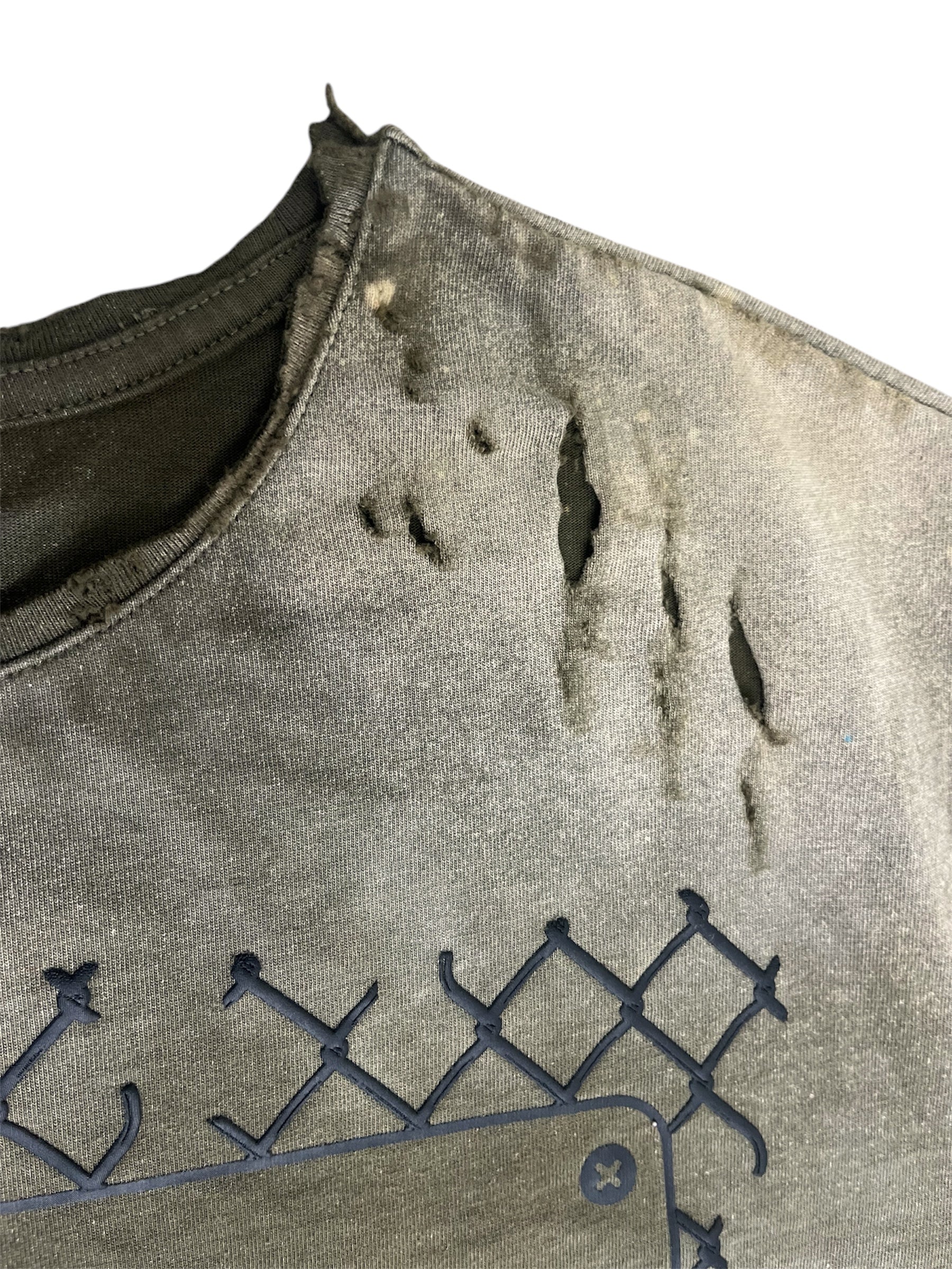 BodyShop Cutoff Tee in Olive Green