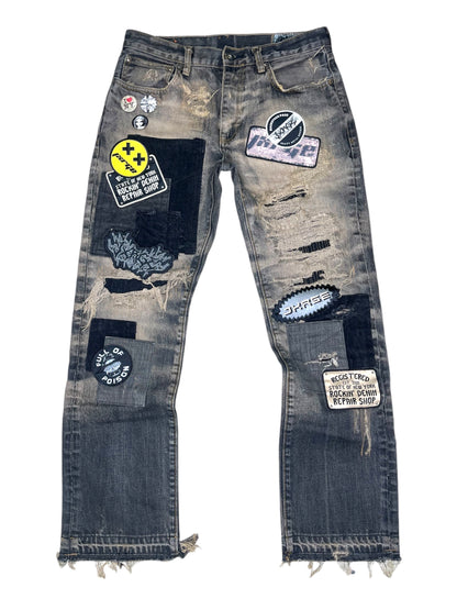 Graphic Patchwork Denim- 31