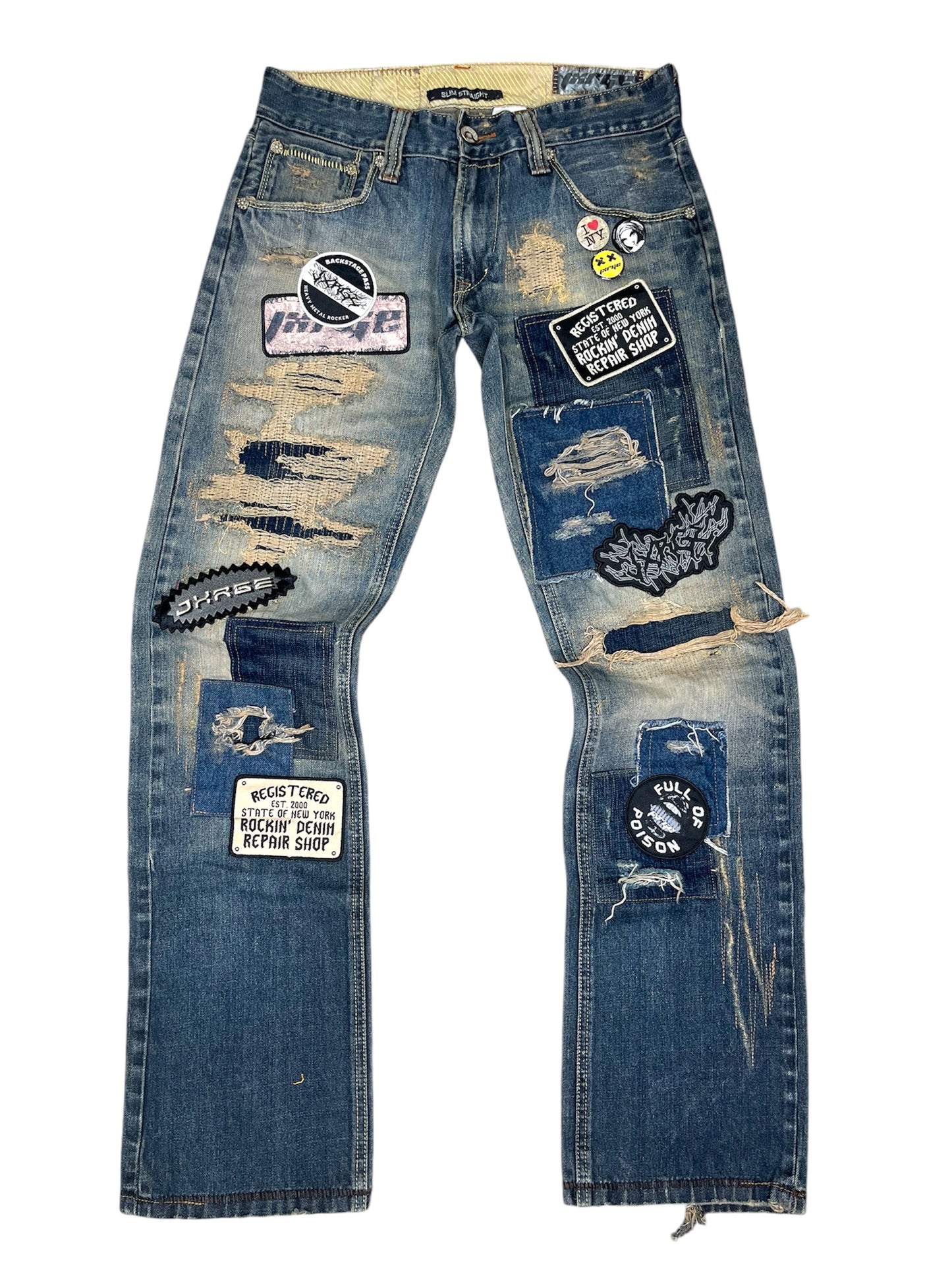 Graphic Patchwork Denim- 32