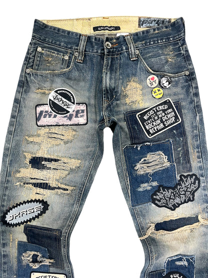 Graphic Patchwork Denim- 32