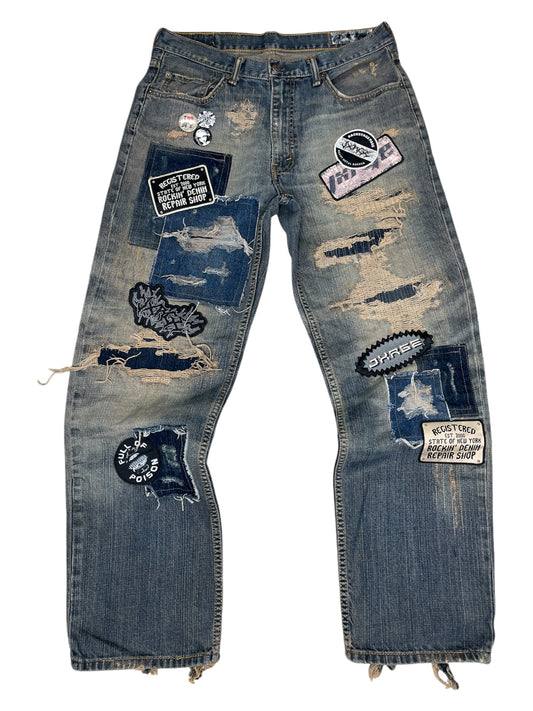 Graphic Patchwork Denim- 34