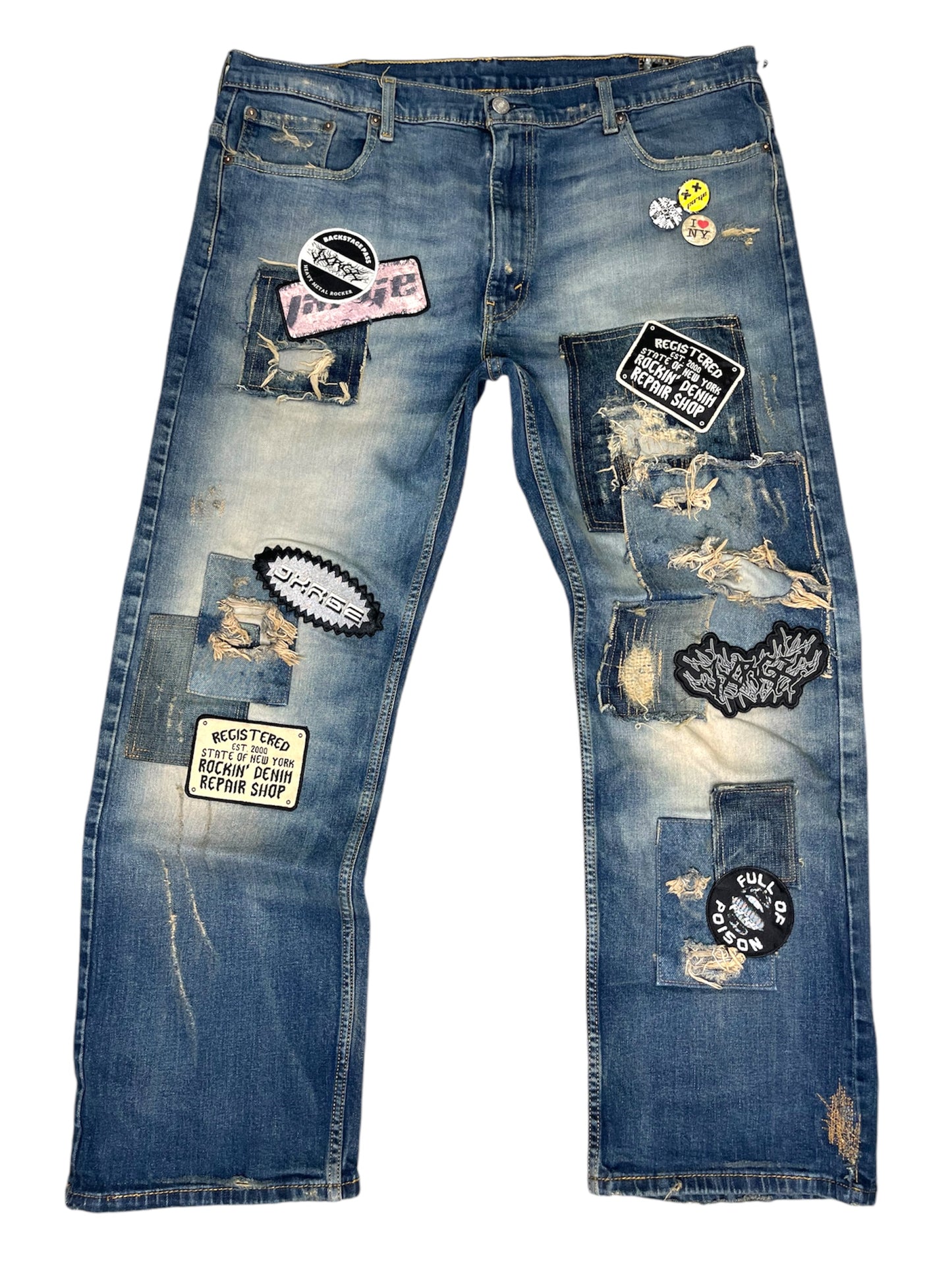 Graphic Patchwork Denim- 40