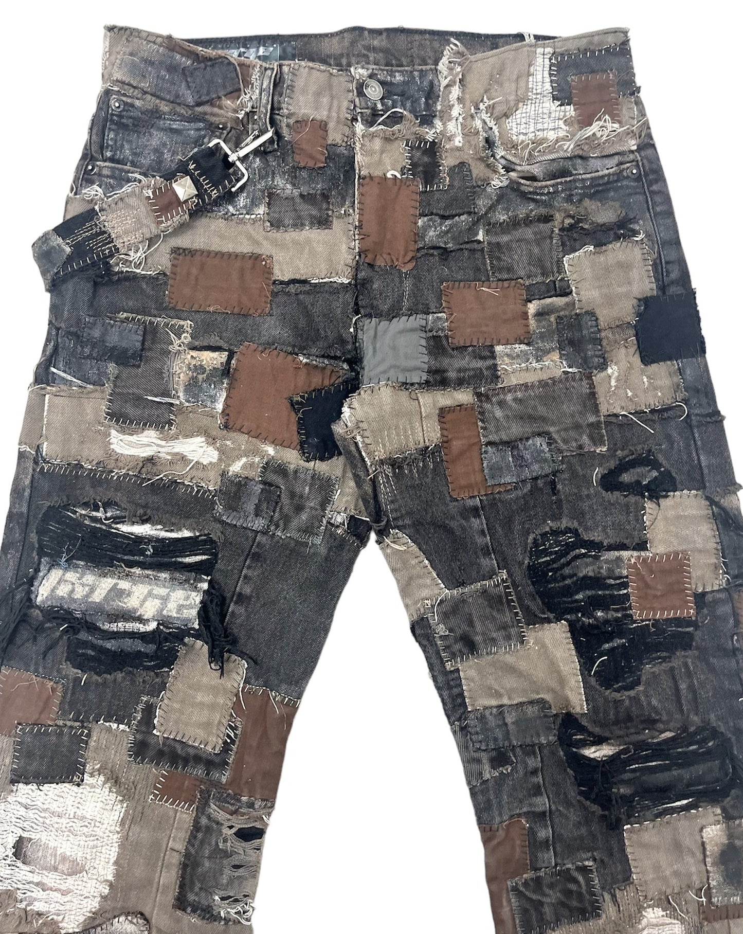 Patchwork Overload Baggy Jeans- 32