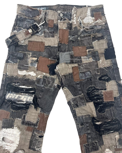 Patchwork Overload Baggy Jeans- 32