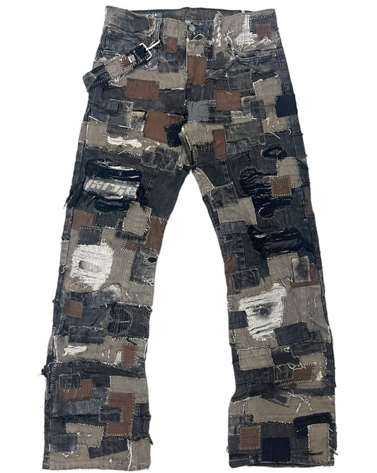 Patchwork Overload Baggy Jeans- 32