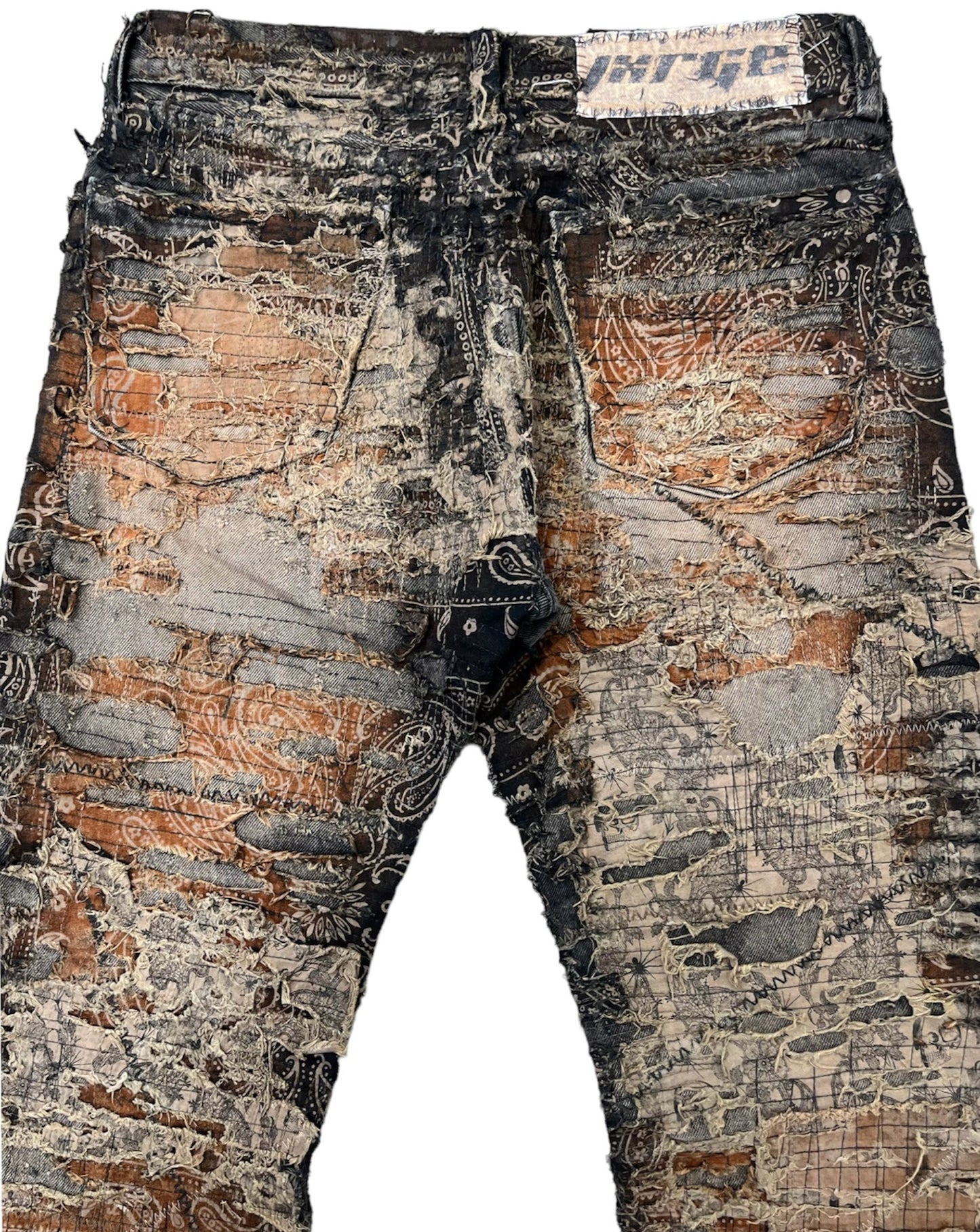 Rust Boro Paisley Flares- 32