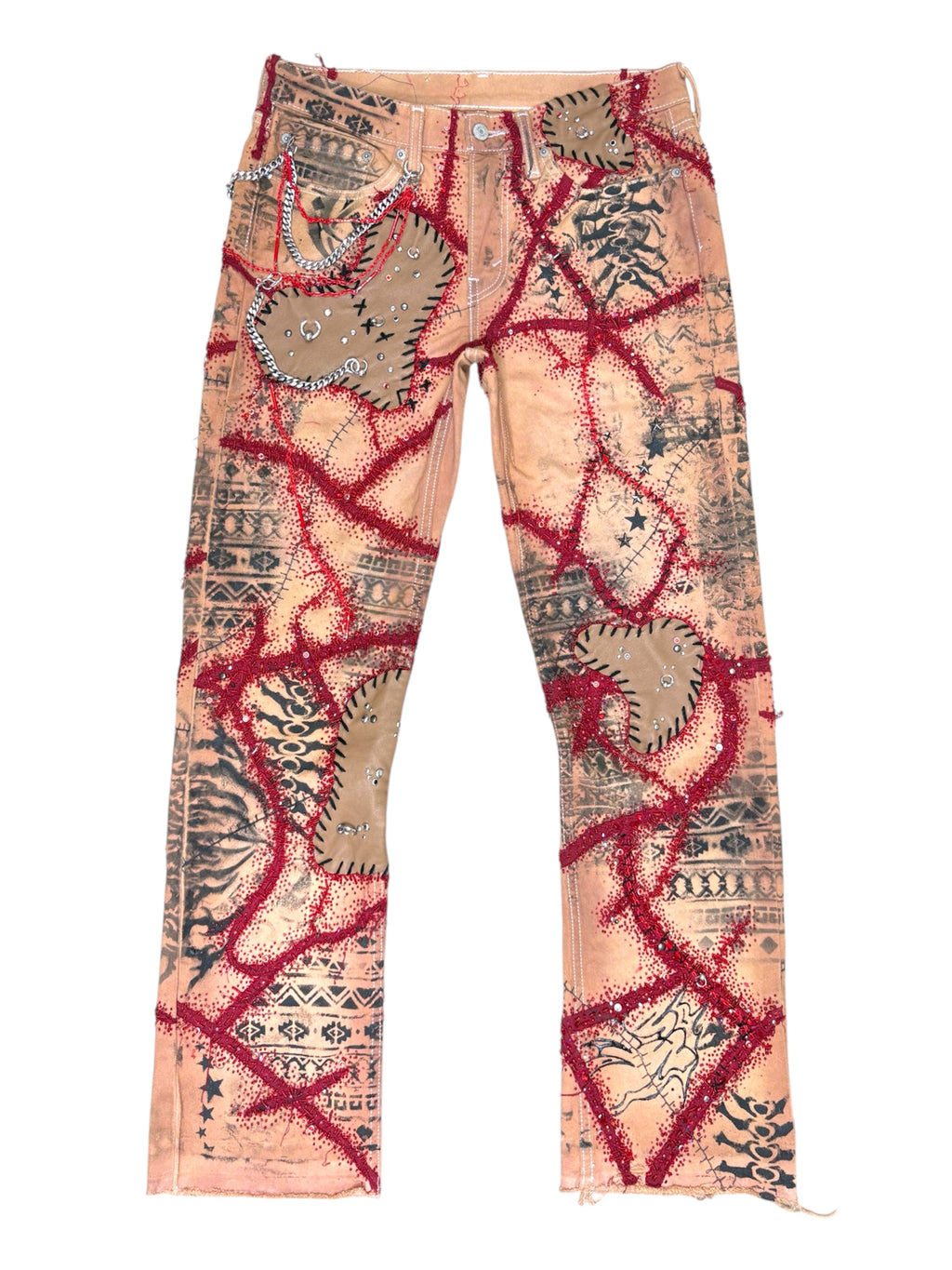 Body Modification Beaded Denim- 31