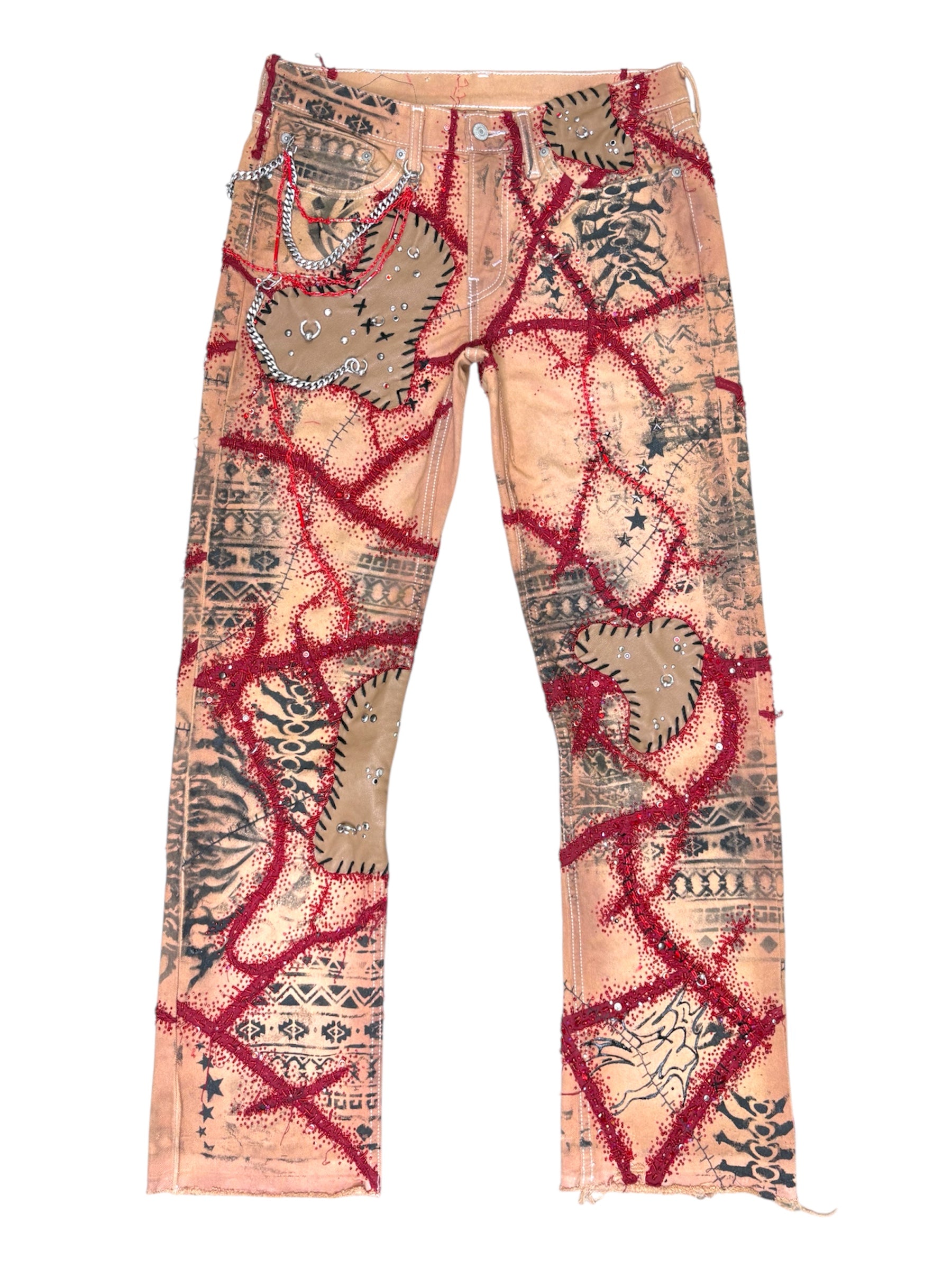 Body Modification Beaded Denim- 31