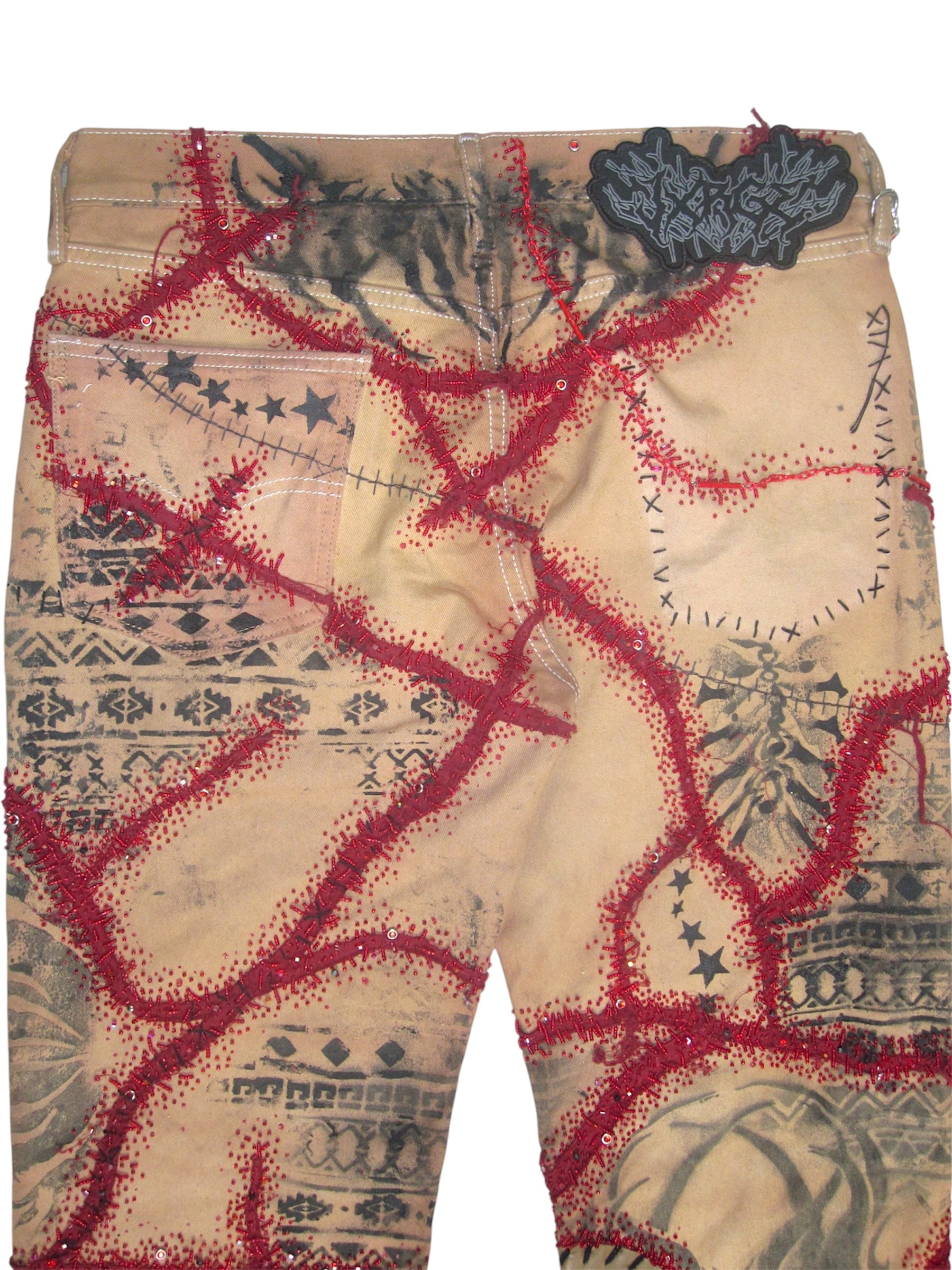 Body Modification Beaded Denim- 31