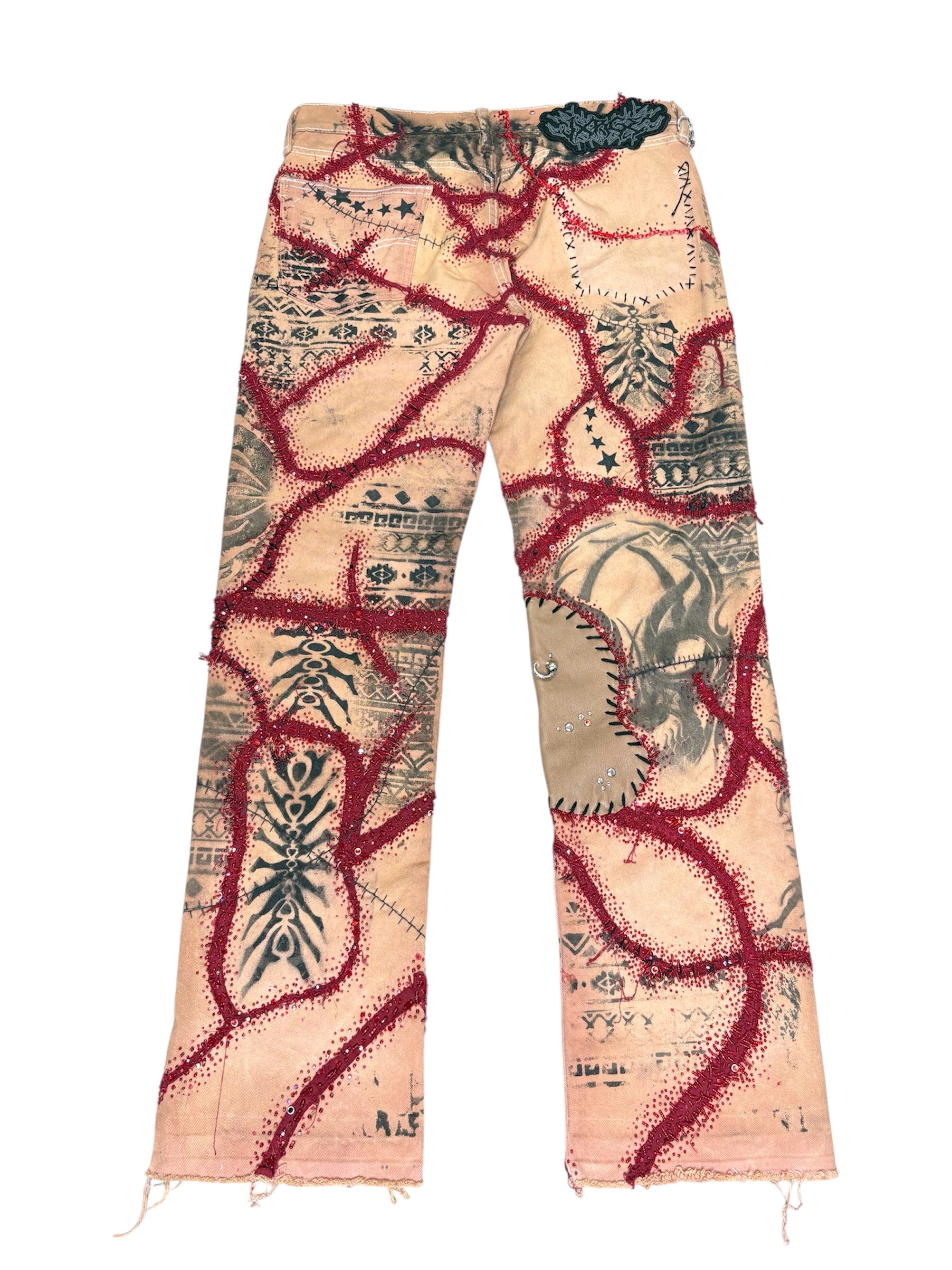 Body Modification Beaded Denim- 31