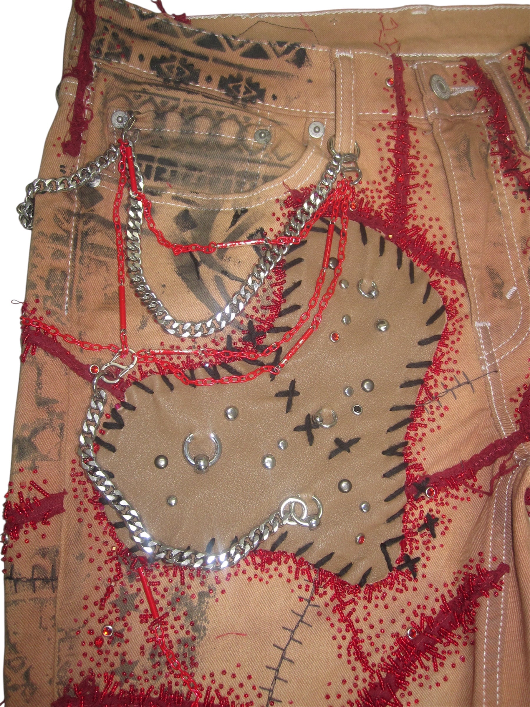 Body Modification Beaded Denim- 31