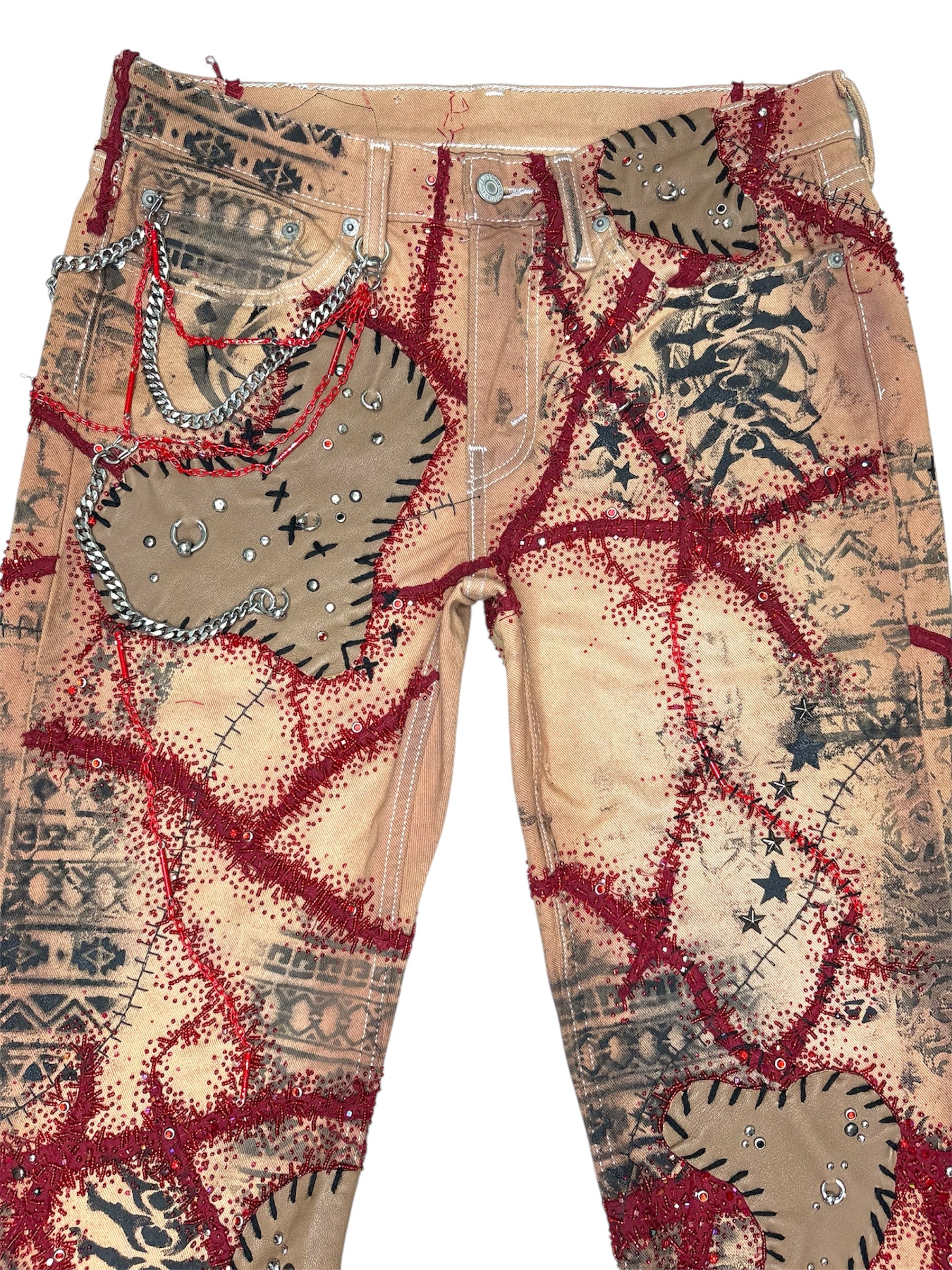 Body Modification Beaded Denim- 31