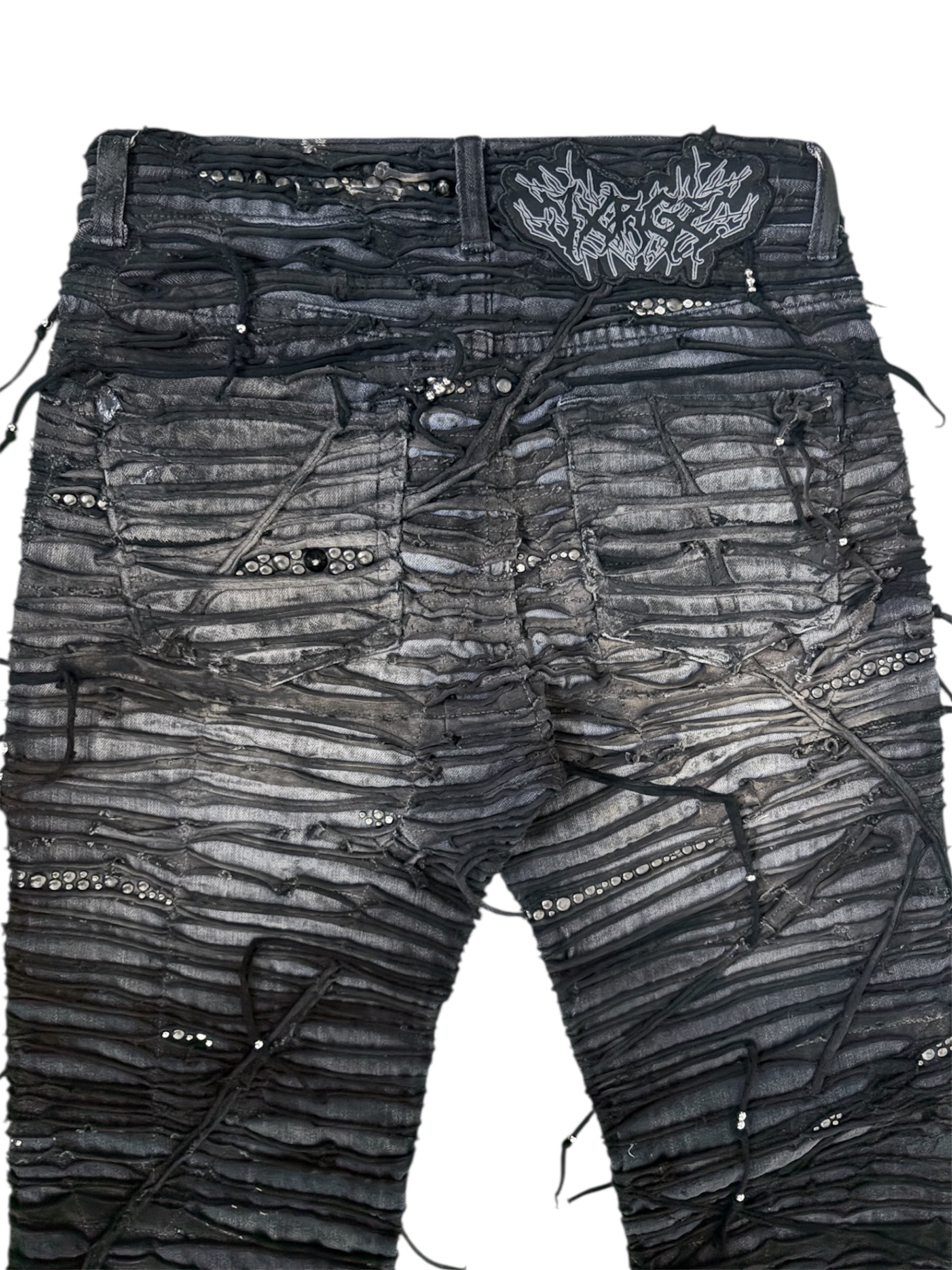 Obsidian Studded Tassel Denim- 28