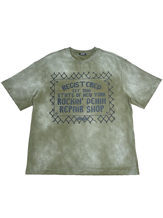 DMV Distressed Tee- Vintage Olive Green