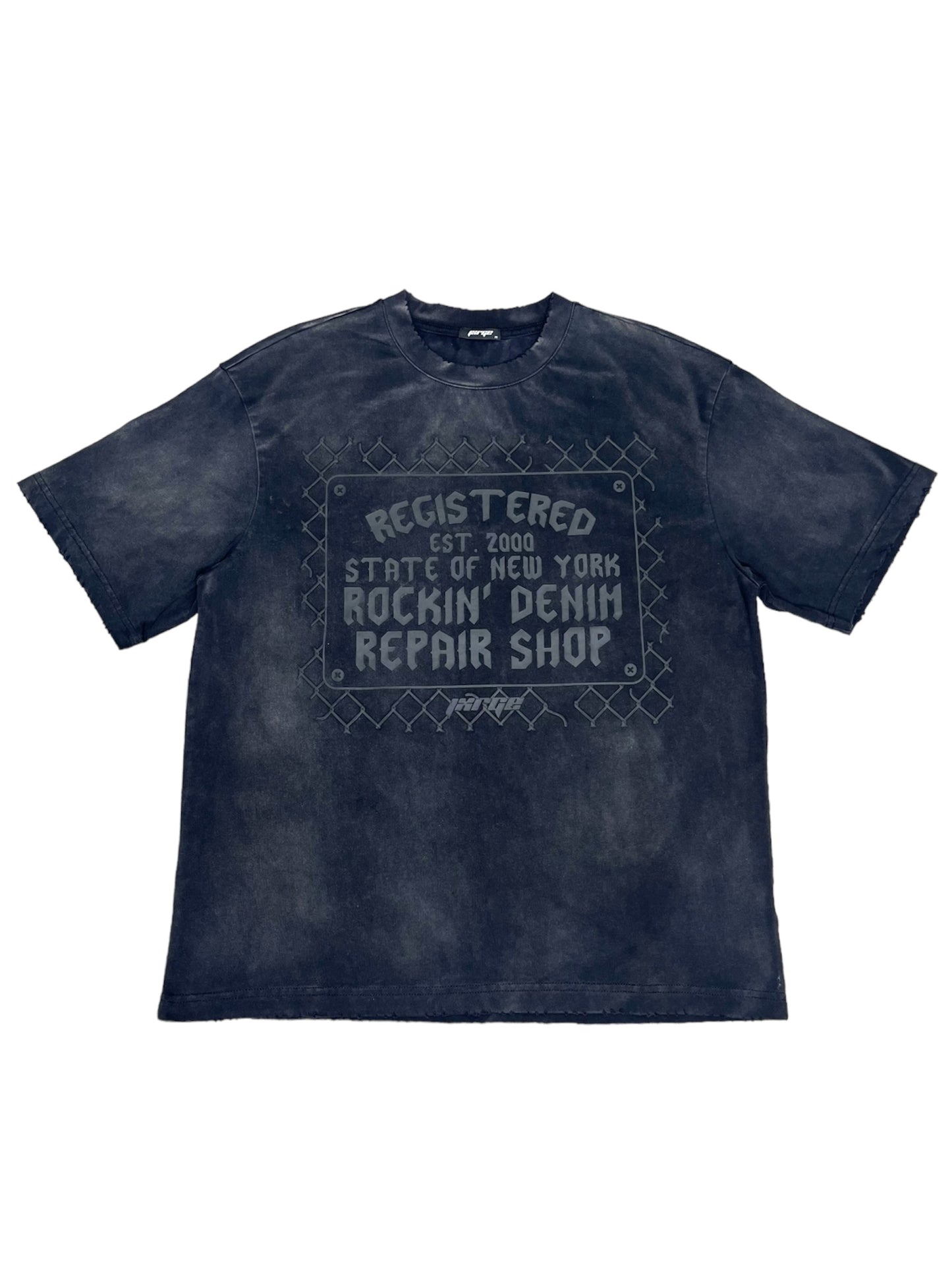 DMV Distressed Tee- Faded Black