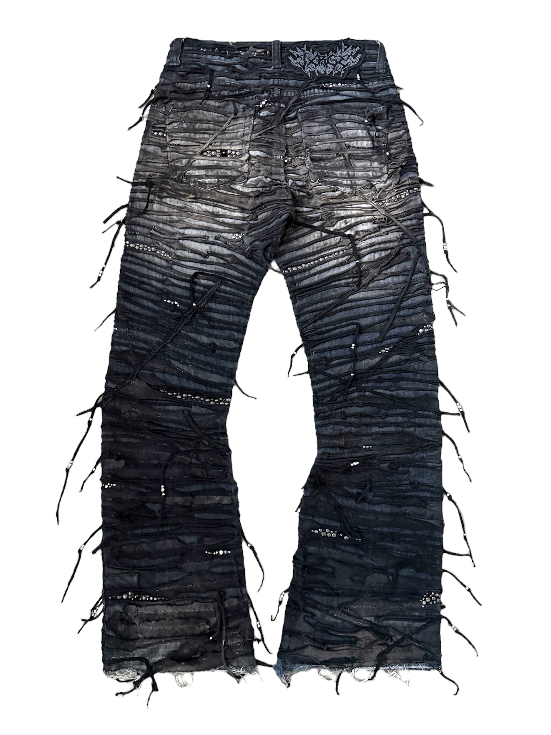 Obsidian Studded Tassel Denim- 28