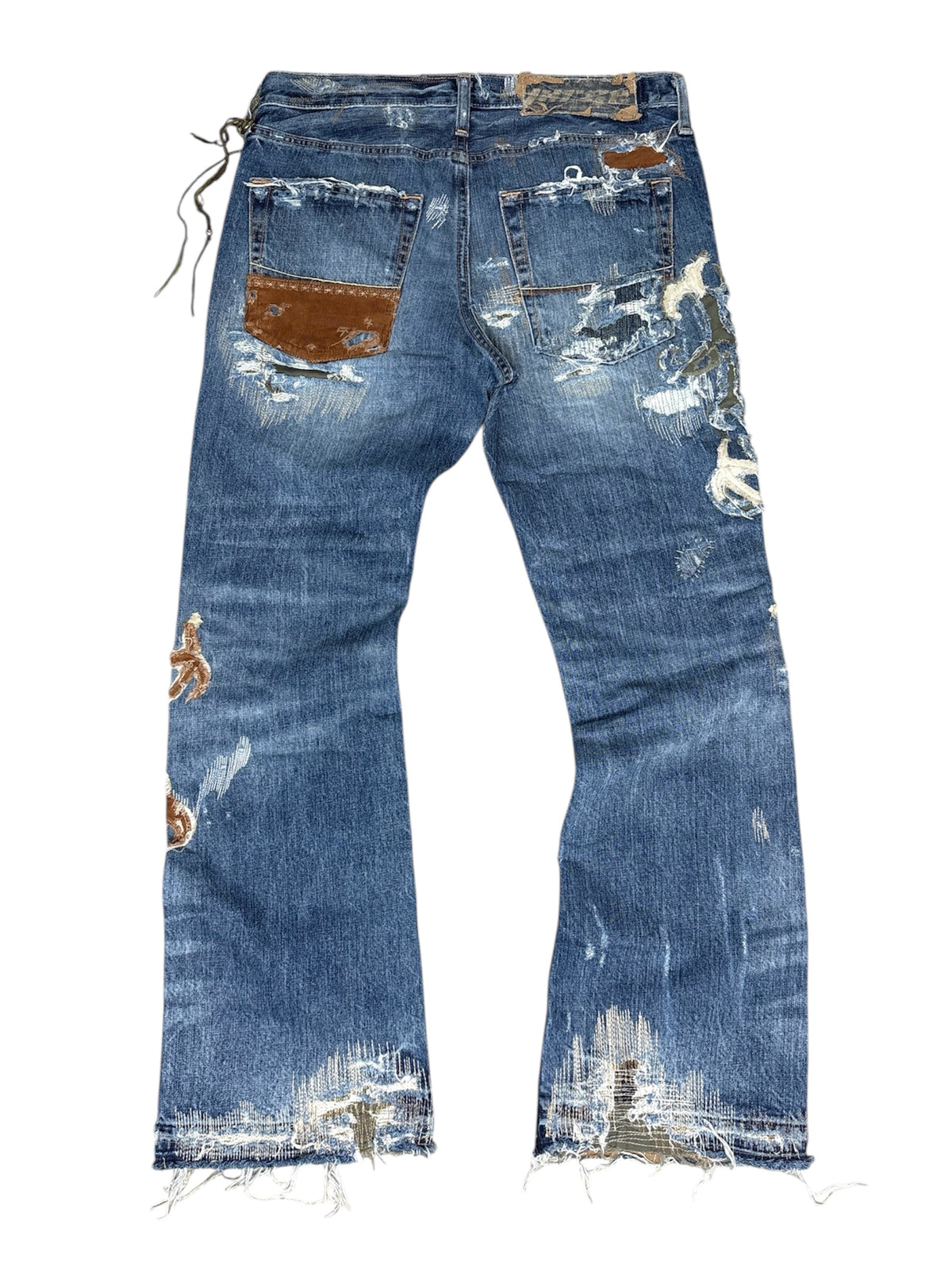Filigree Patchwork Bootcut Denim- 32