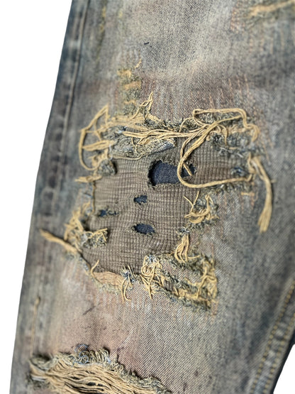 Mossy Distressed Repair Denim- 34