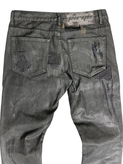 Waxed Repair Skinny Denim- 33