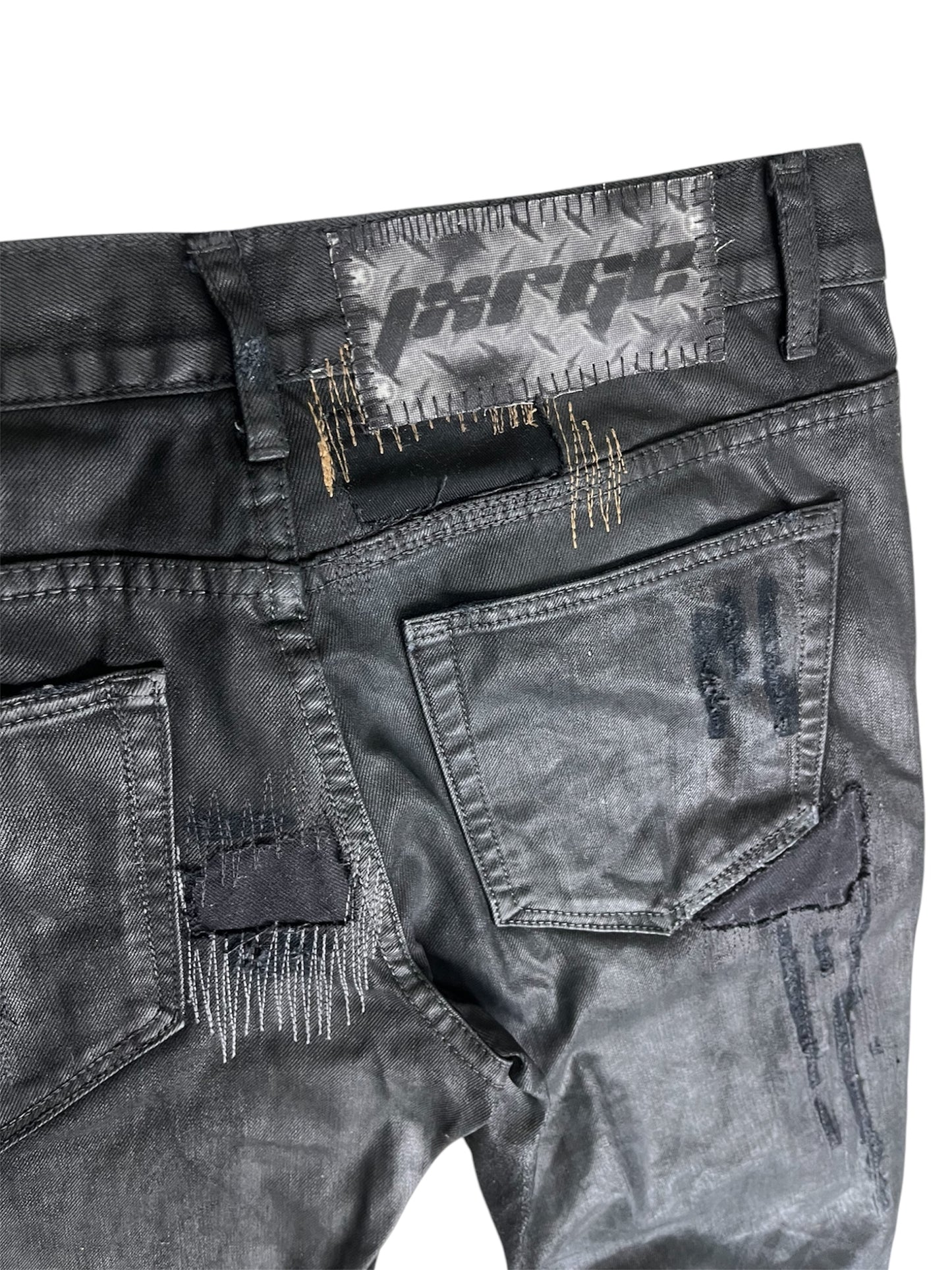 Waxed Repair Skinny Denim- 33